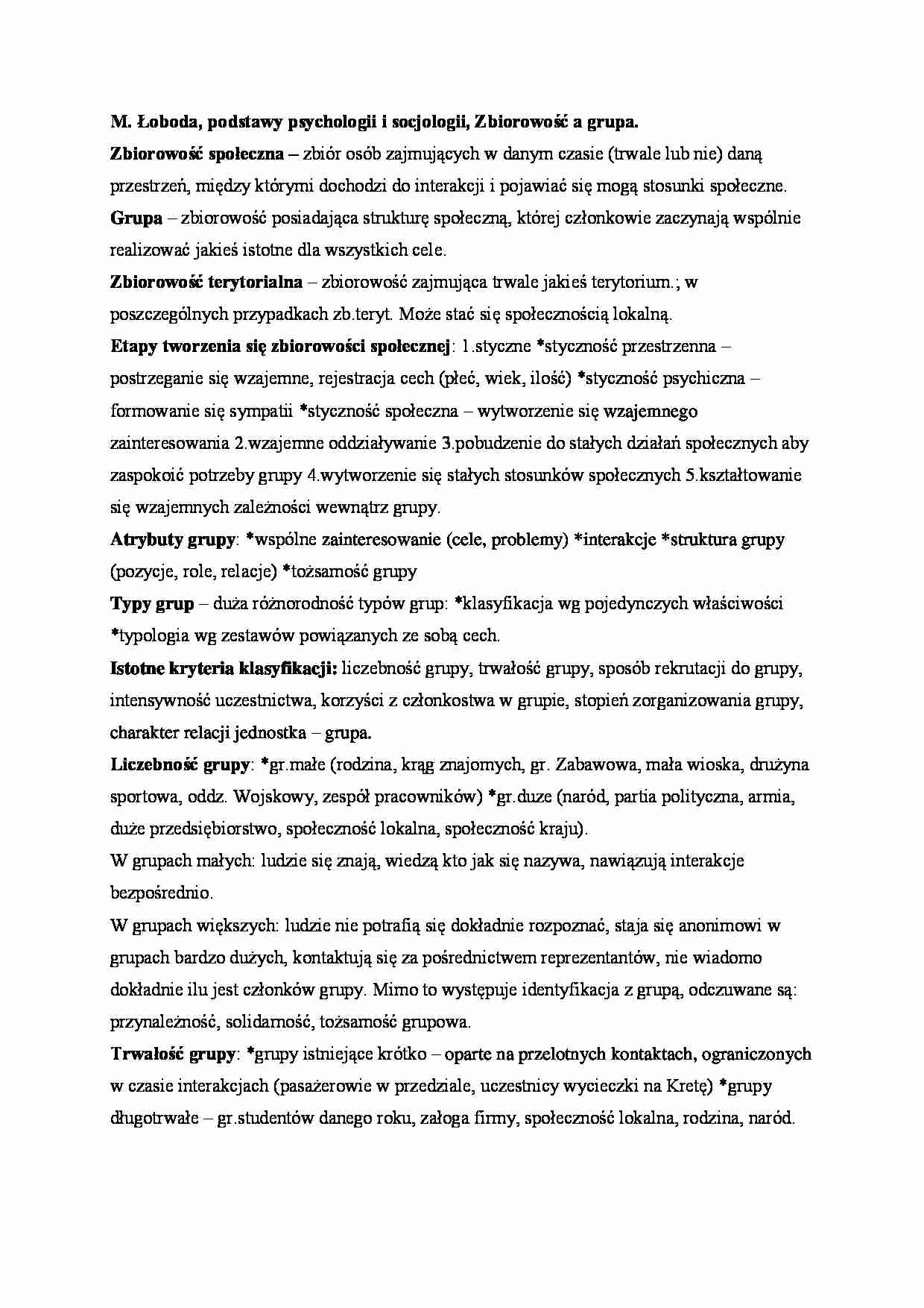 Zbiorowość a grupa - omówienie (sem I) - strona 1