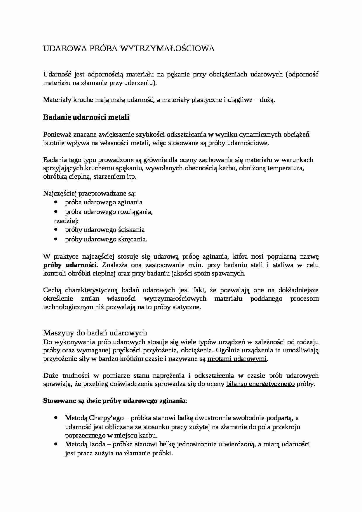 Udarowa próba wytrzymałościowa - strona 1