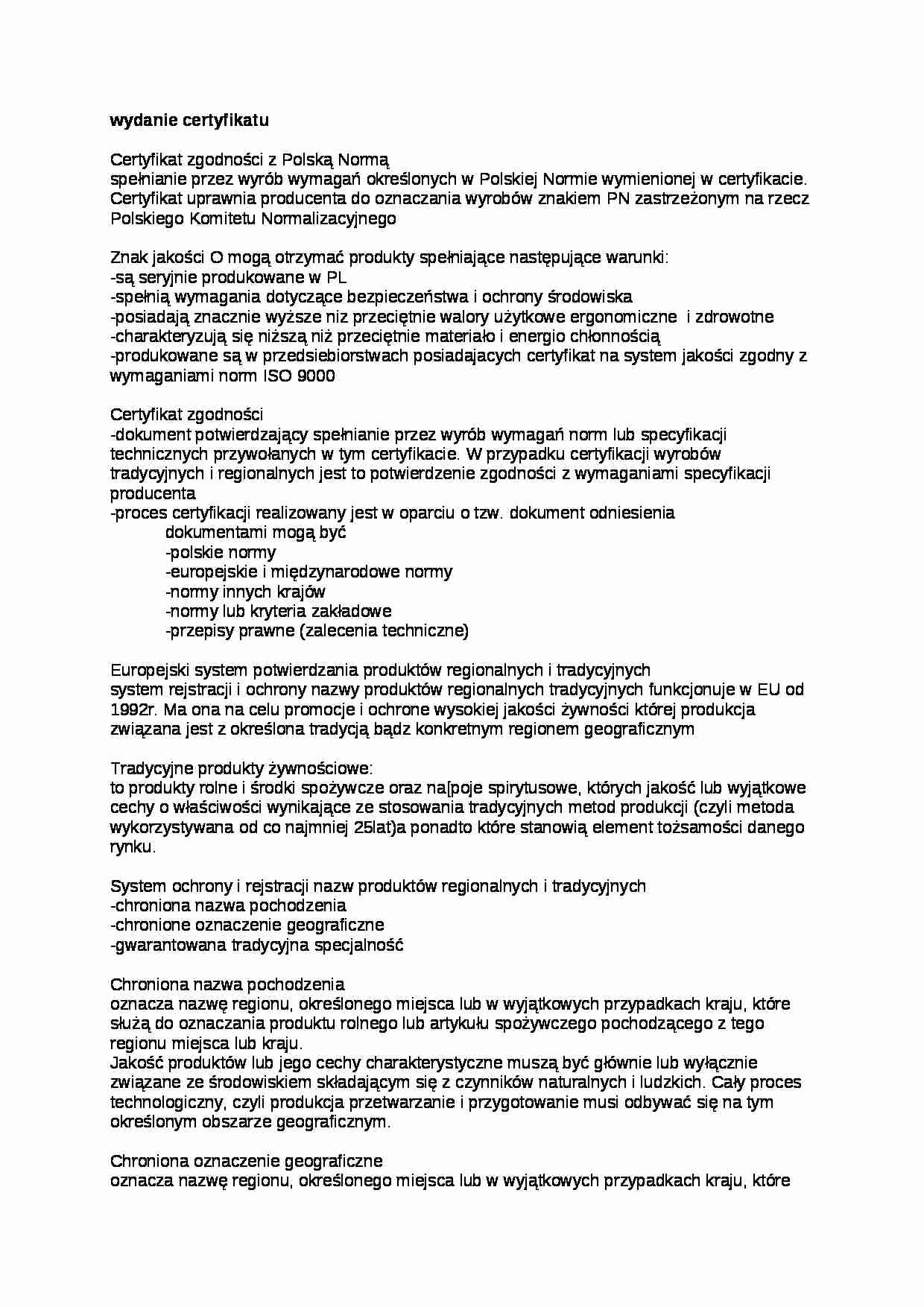 Wykład - wydawanie certyfikatów, sem IV - strona 1