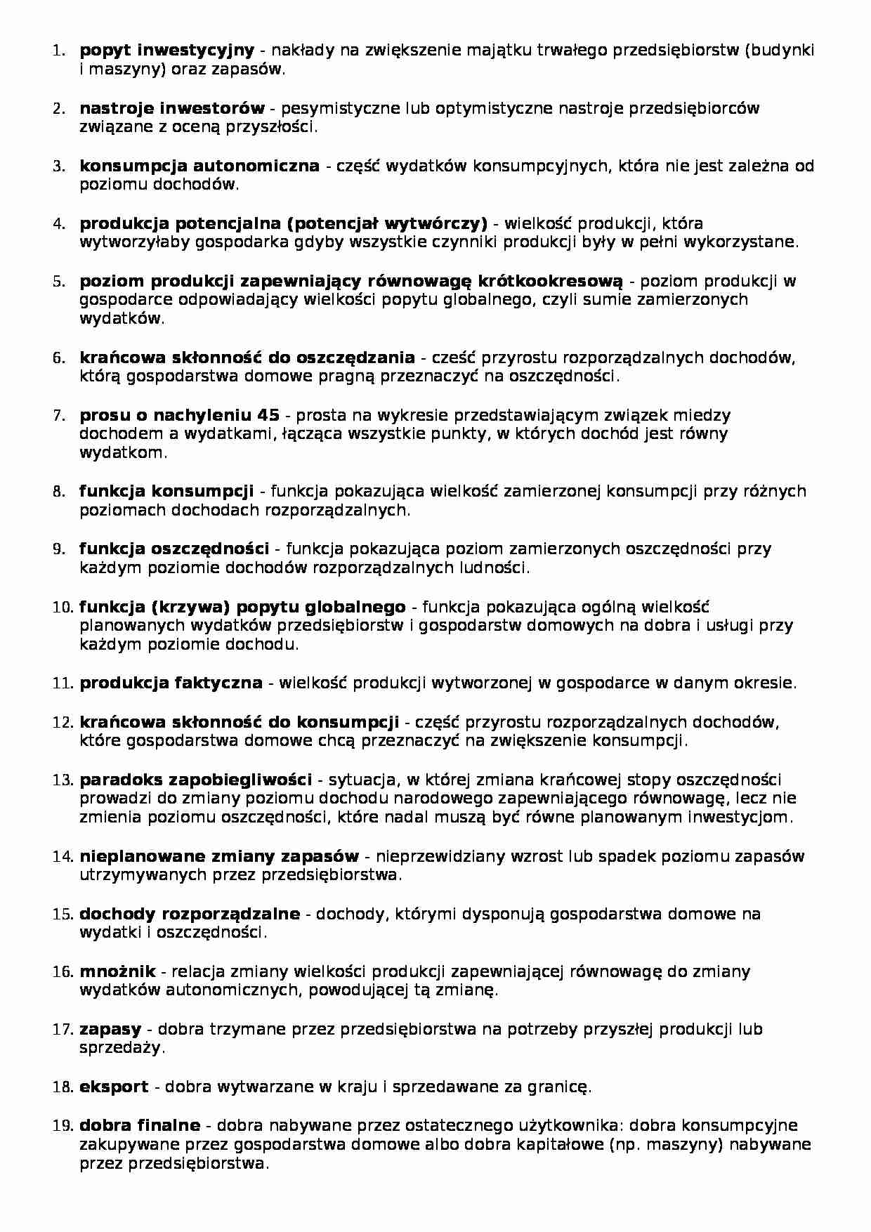 Definicje - makroekonomia - strona 1