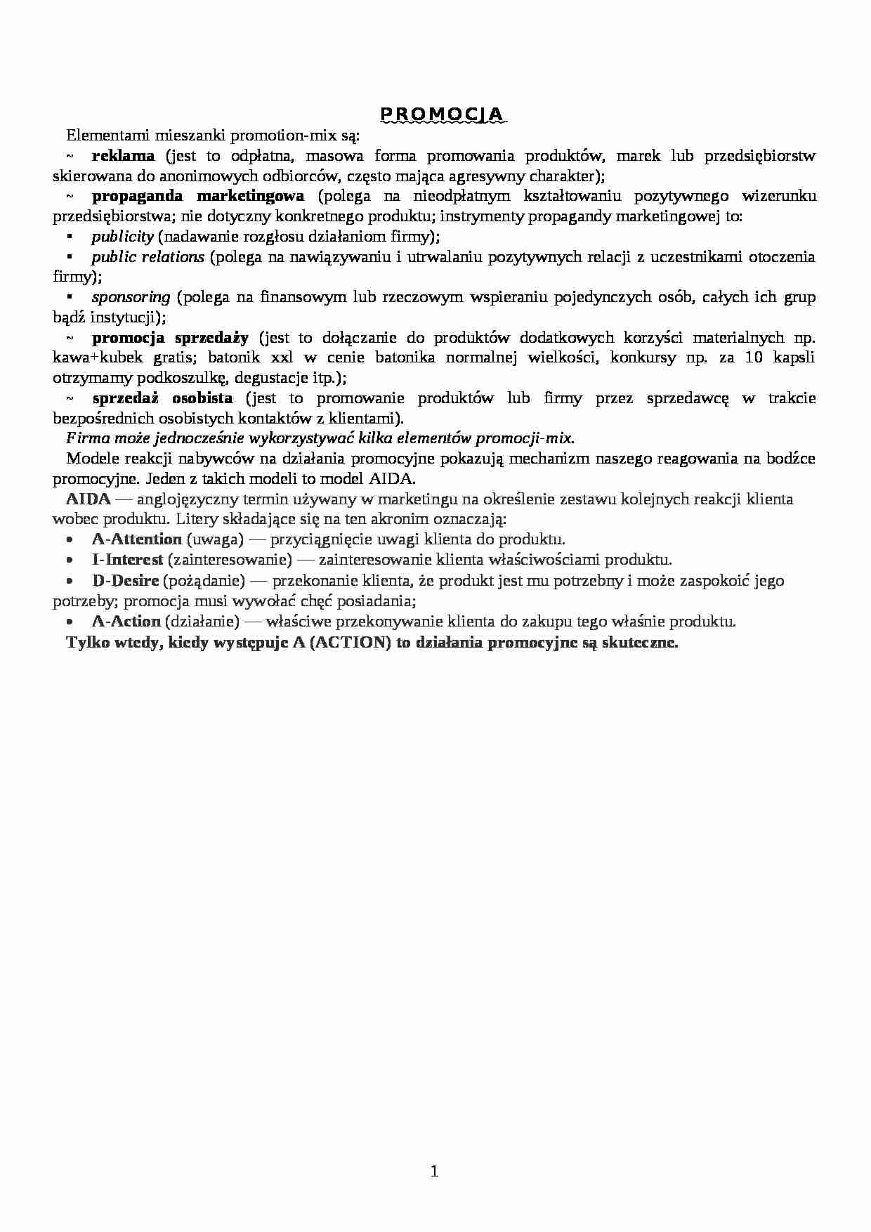 Wykład - promocja i jej elementy, sem IV - strona 1