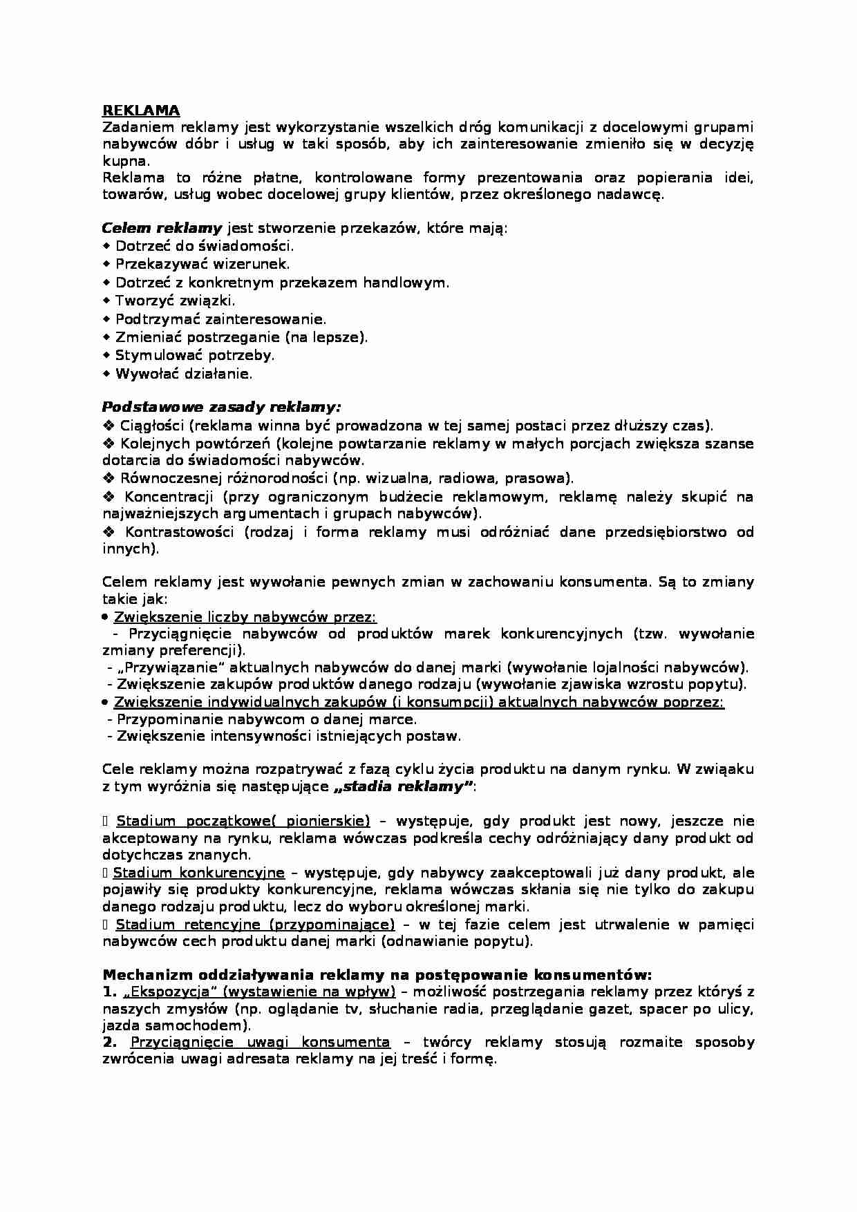 Wykład - marketing, sem IV - strona 1