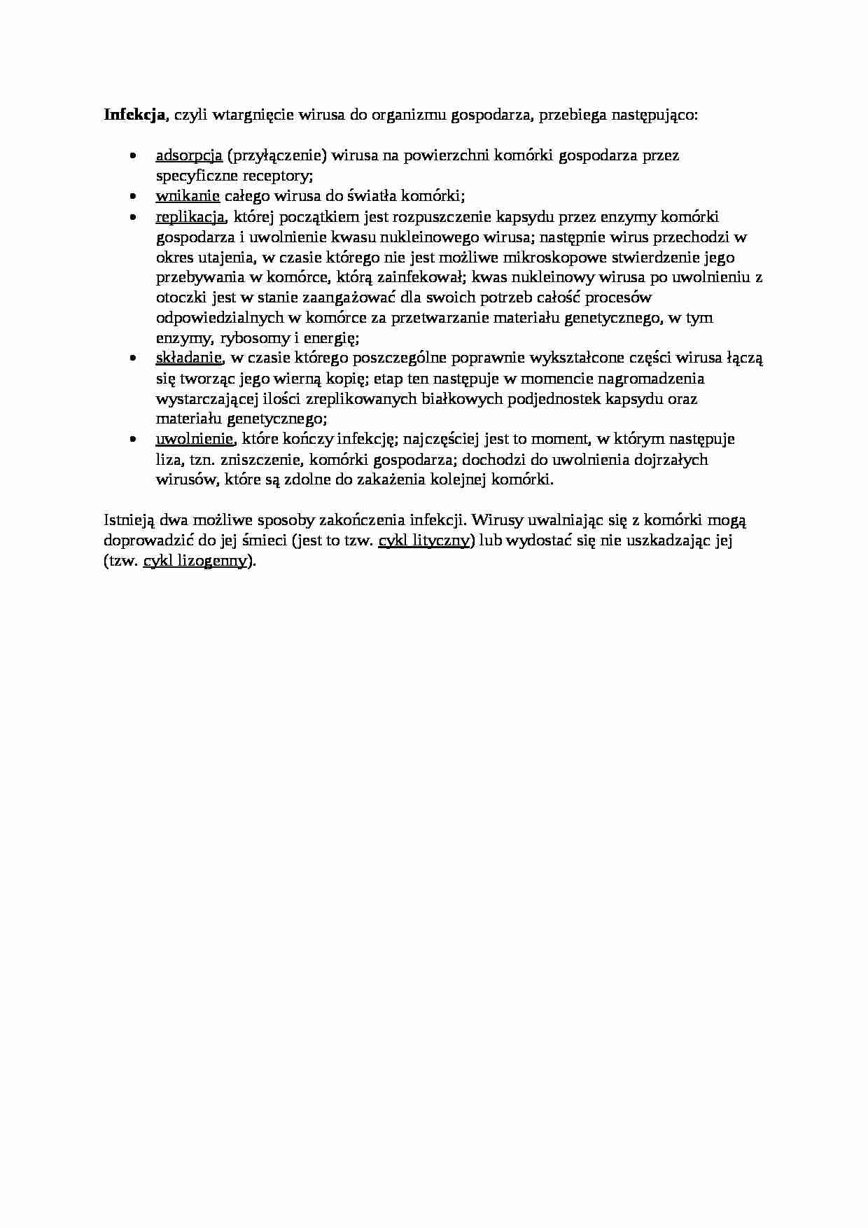 Wykład o infekcji, sem III - strona 1