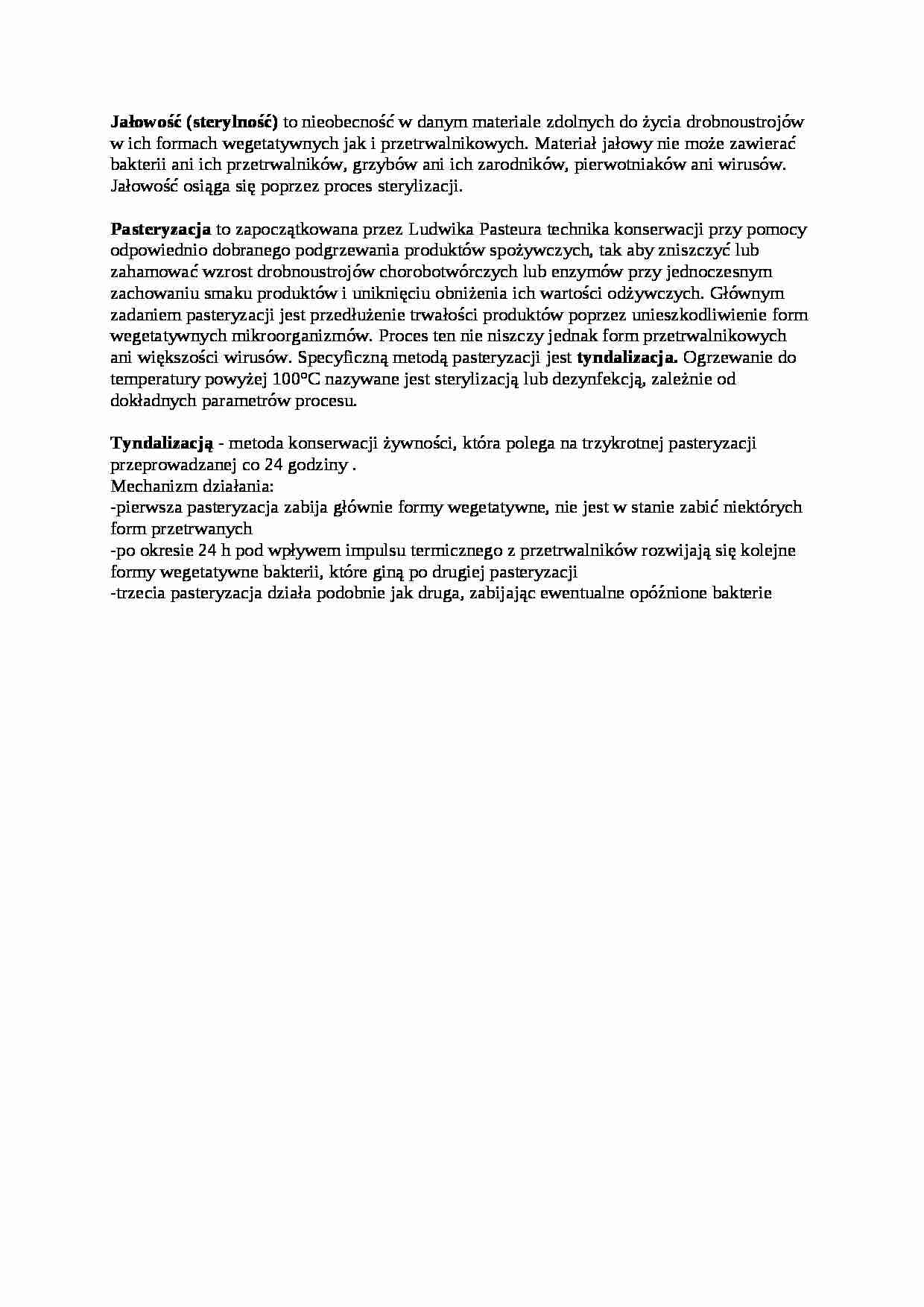 Jałowość i wyjaławianie - wykład - strona 1