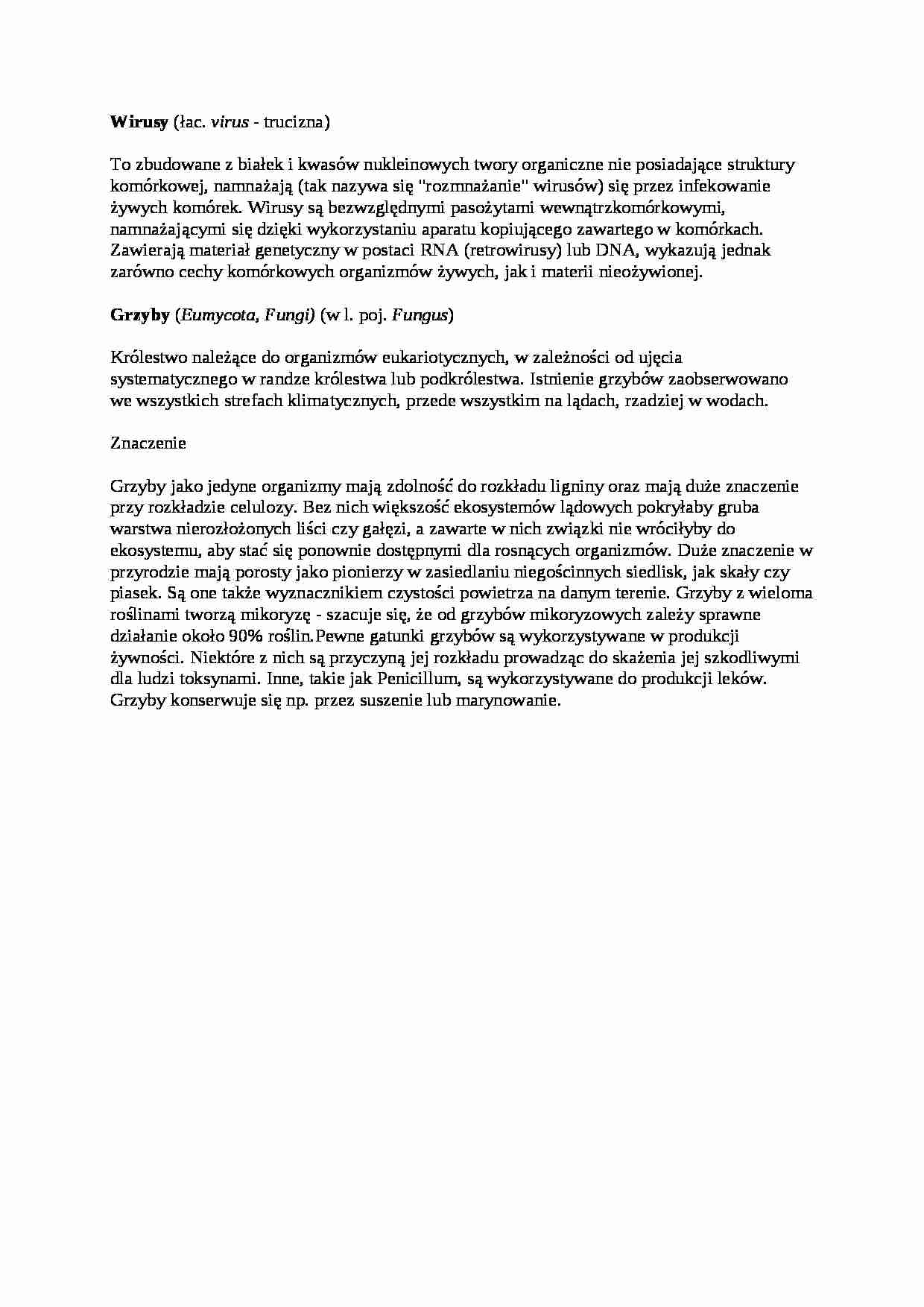 Wykład - wirusy i grzyby, sem III - strona 1