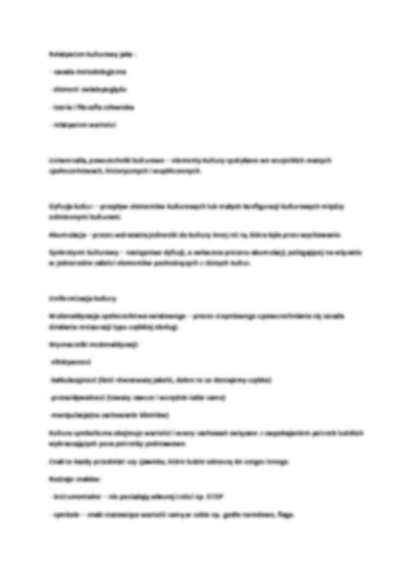 Socjologia  Kultura - notatki z 2 semestru - strona 3