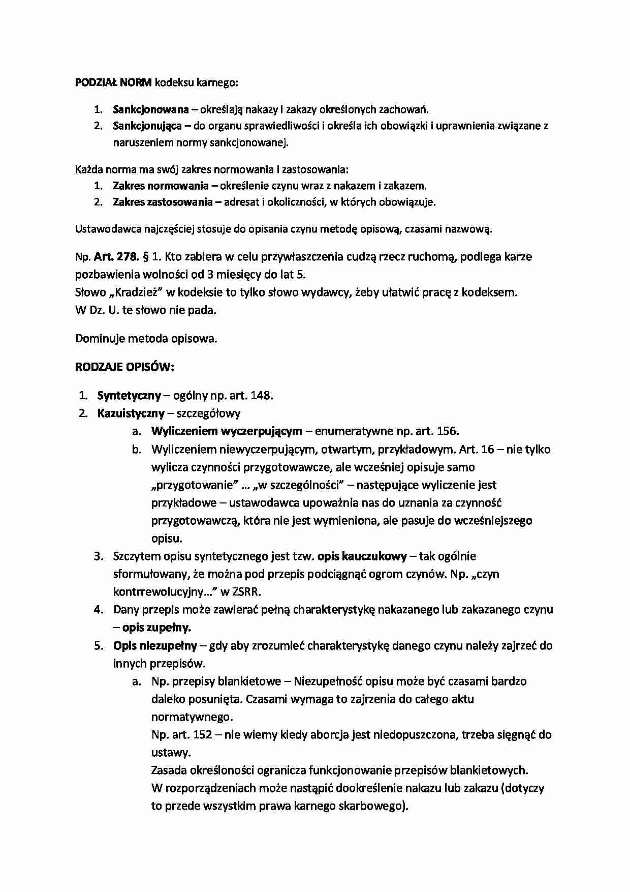 Podział norm, rodzaje opisów - strona 1