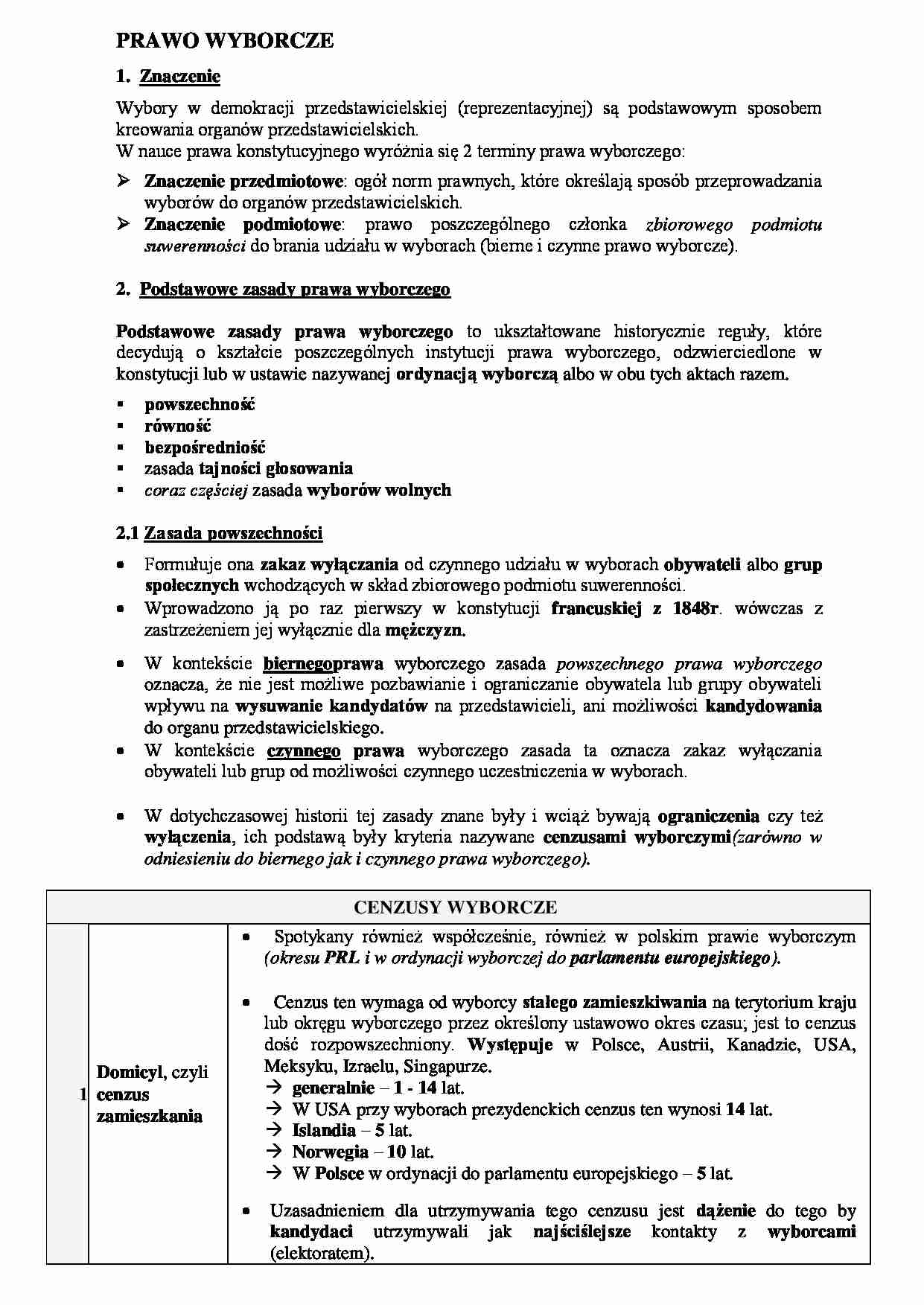 Prawo Wyborcze - wykład - strona 1