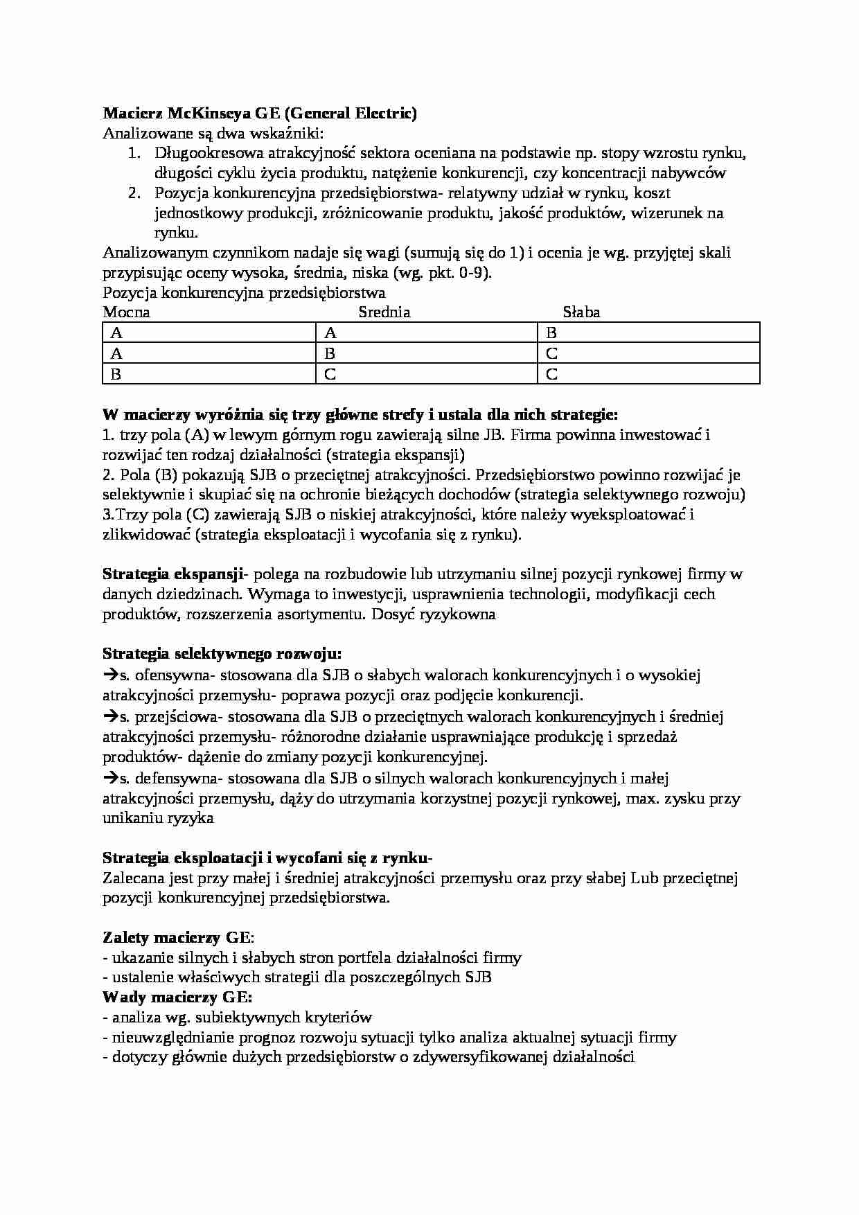 Macierz GB - wykład, sem IV - strona 1