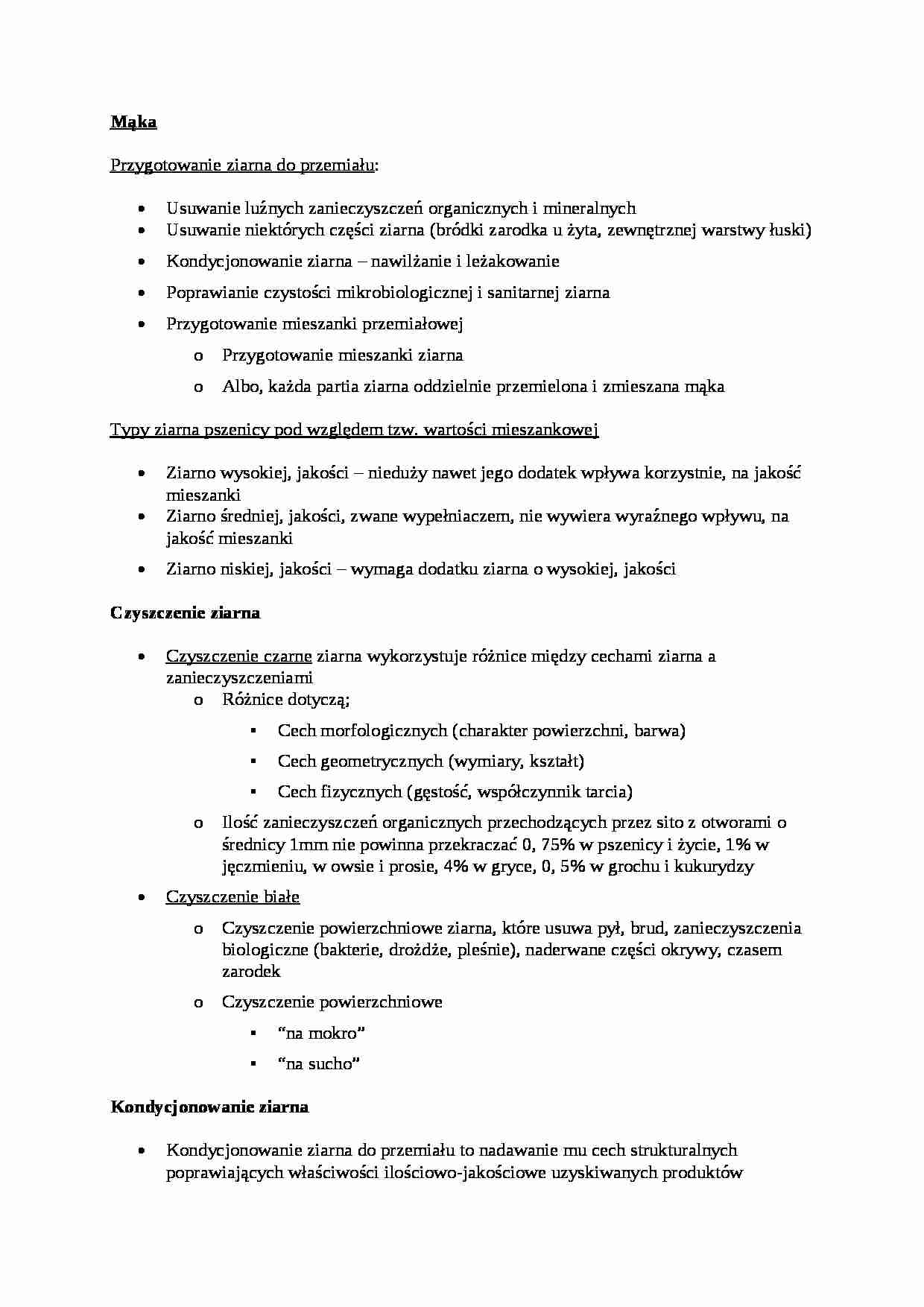 Wykład - mąka - definicja i rodzaje, sem V - strona 1