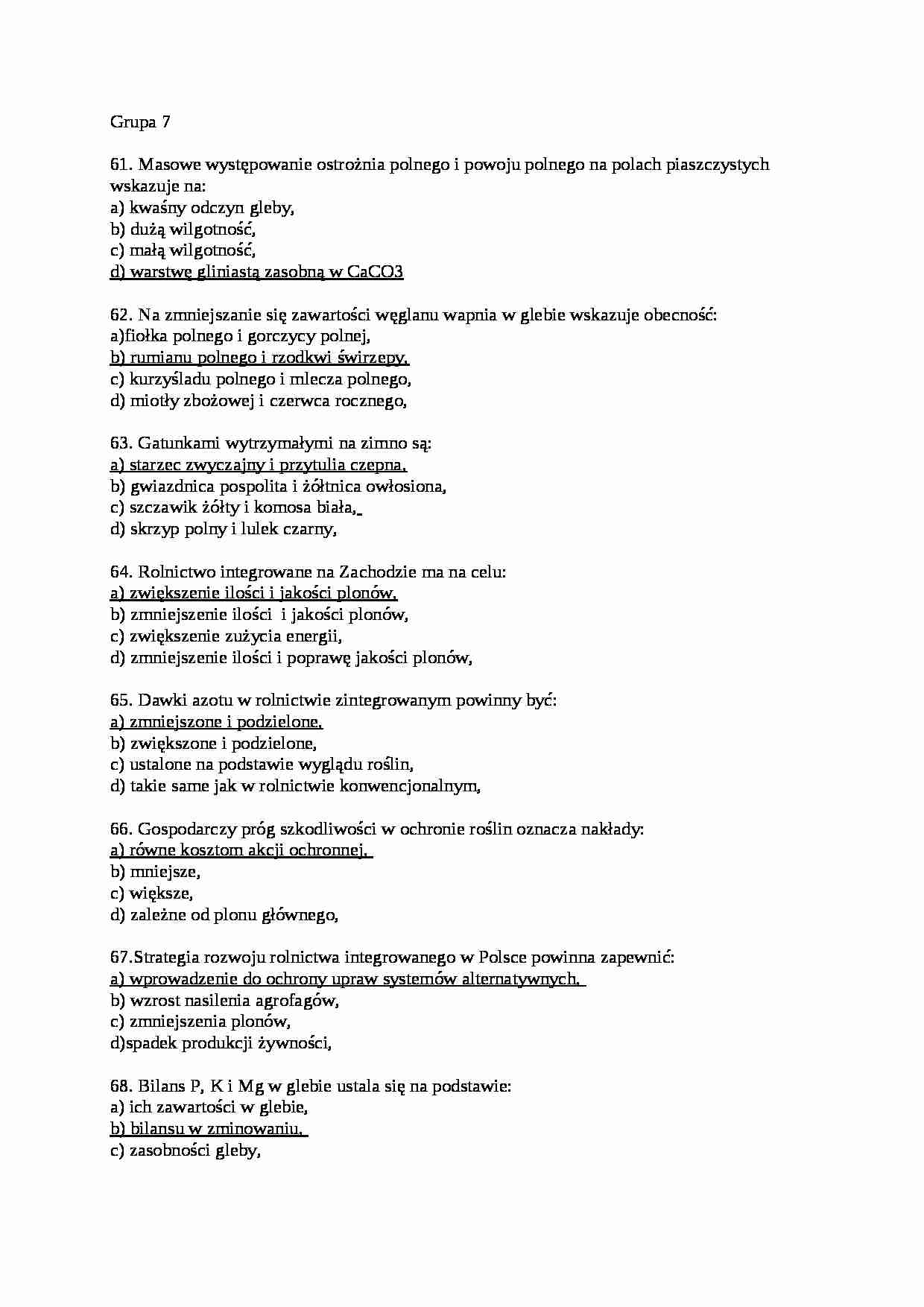 Ekologia - egzamin, sem V - Rolnictwo ekologiczne - strona 1