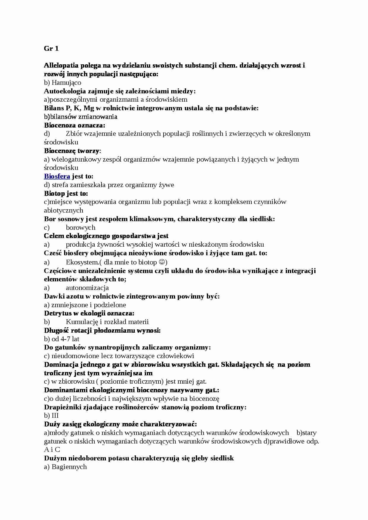 Kolokwium z ekologii, sem V - strona 1