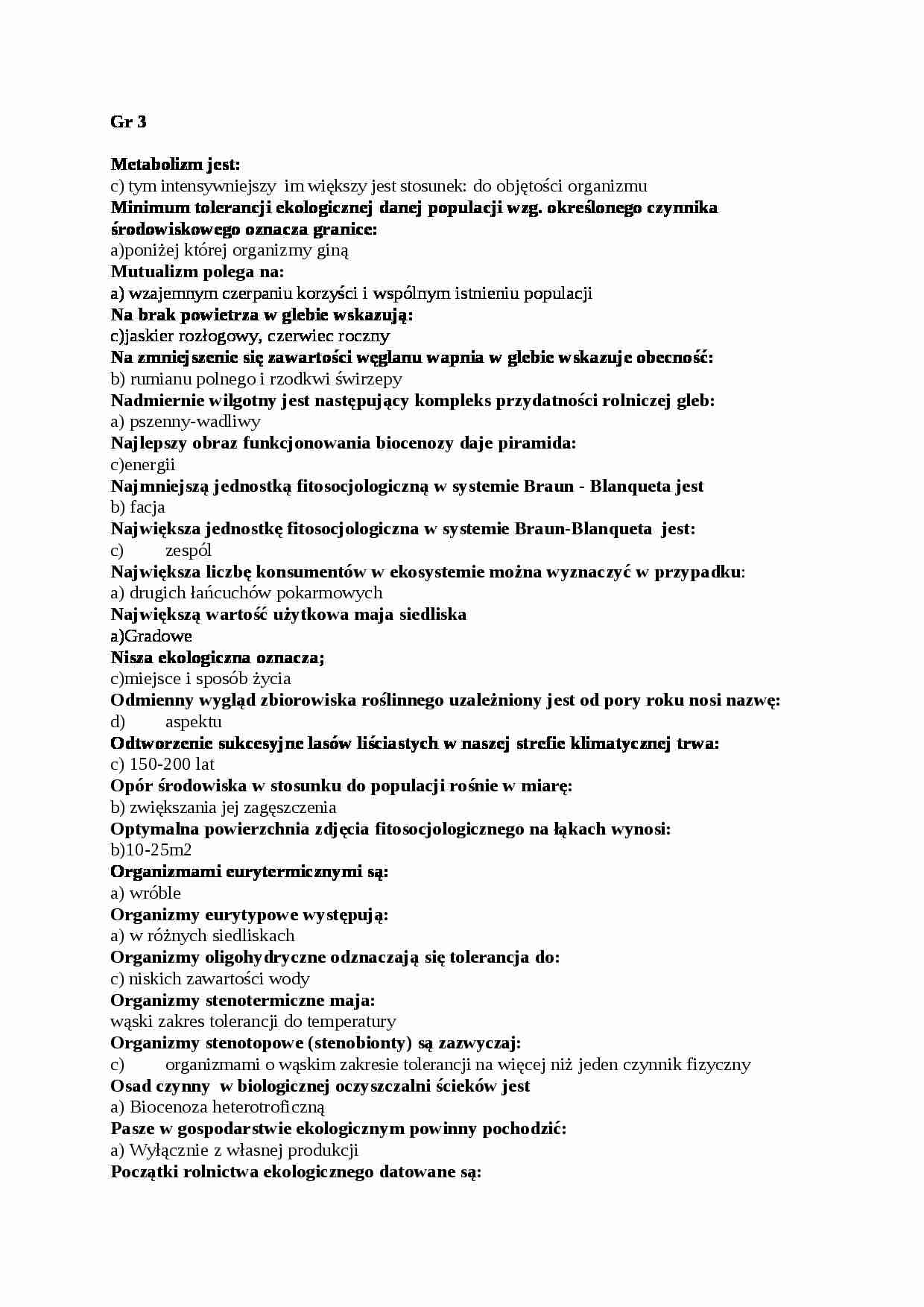 Ekologia - kolokwium, sem V - strona 1