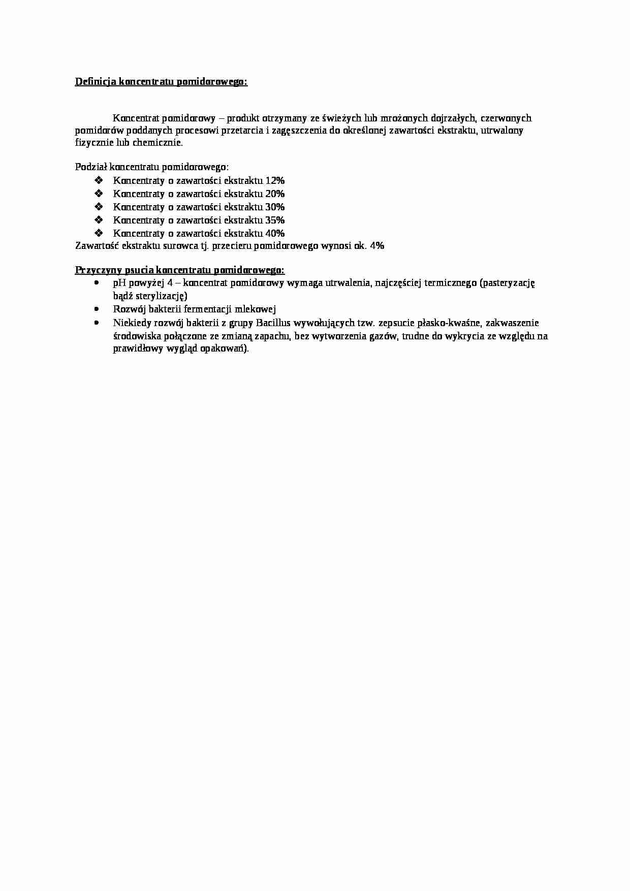 Wykład - koncentrat pomidorowy, sem V - strona 1
