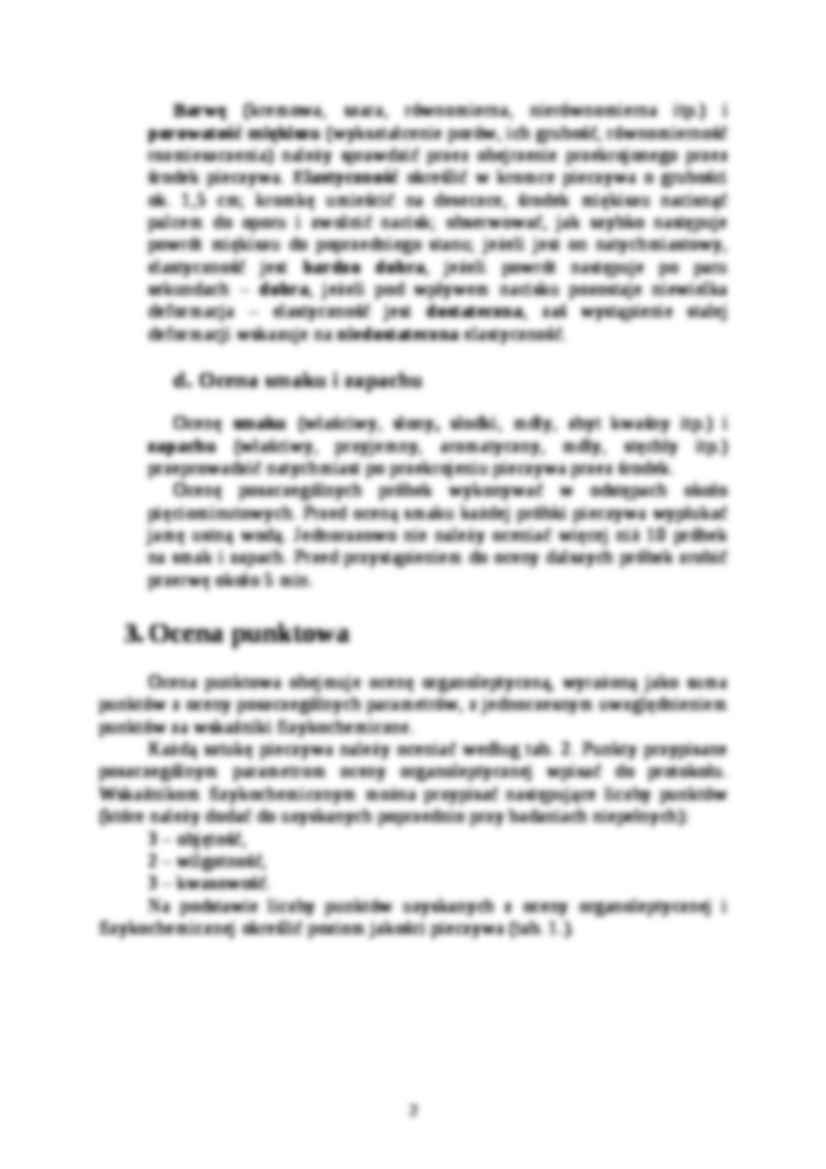 Wyklad - ocena towaroznawcza organoleptyczna pieczywa, sem V - strona 2