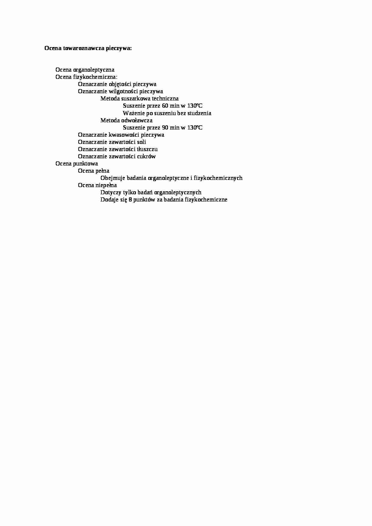 Wykład - ocena towaroznawcza pieczywa, sem V - strona 1