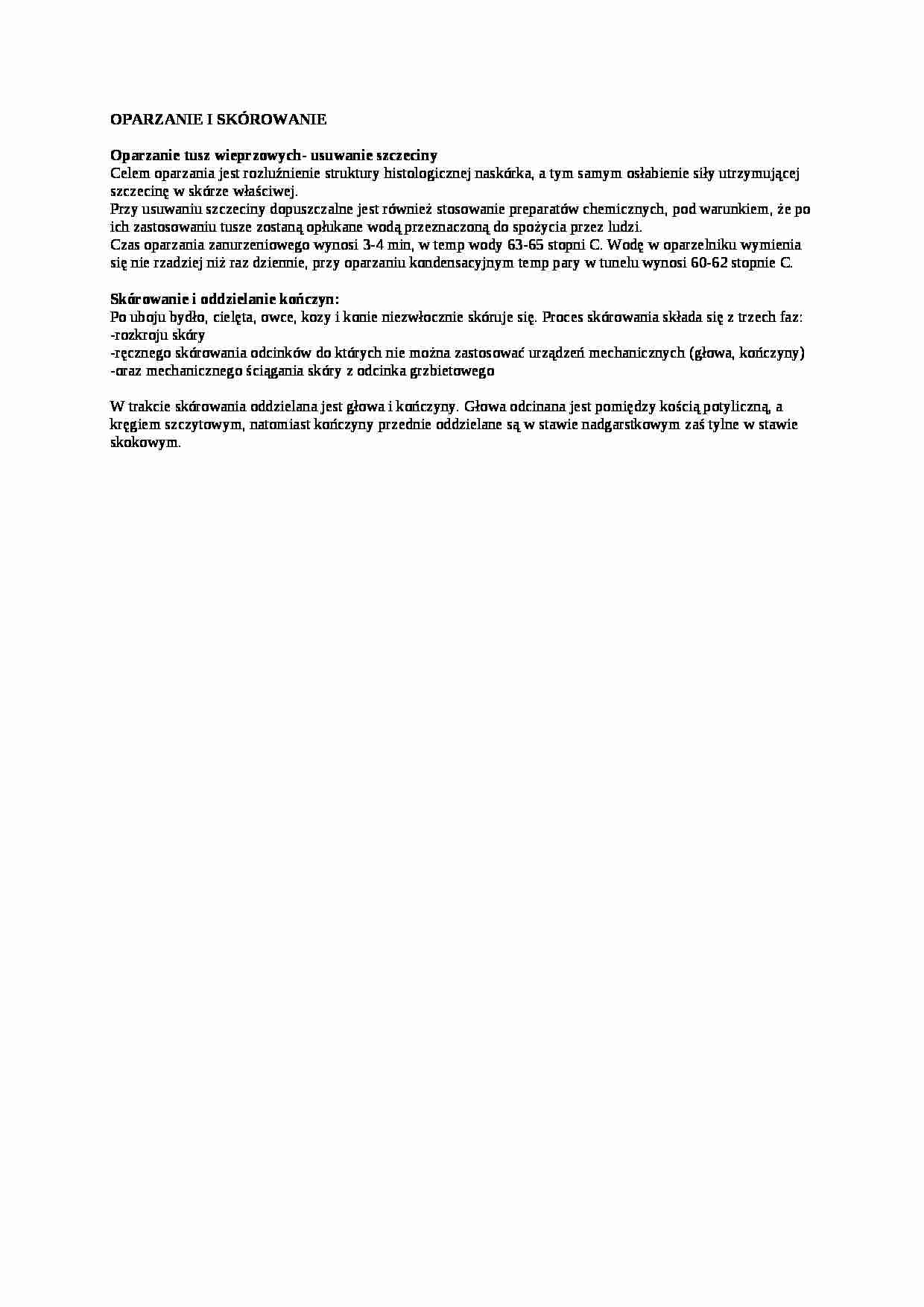 Wykład - oparzanie i skórowanie, sem IV - strona 1