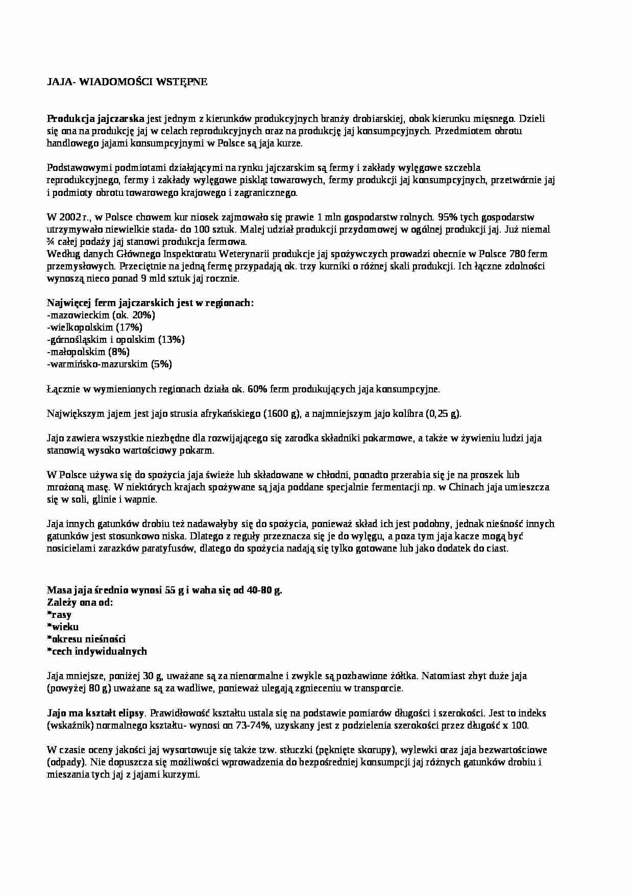 Wykład - jaja wiadomości wstępne, sem IV - strona 1