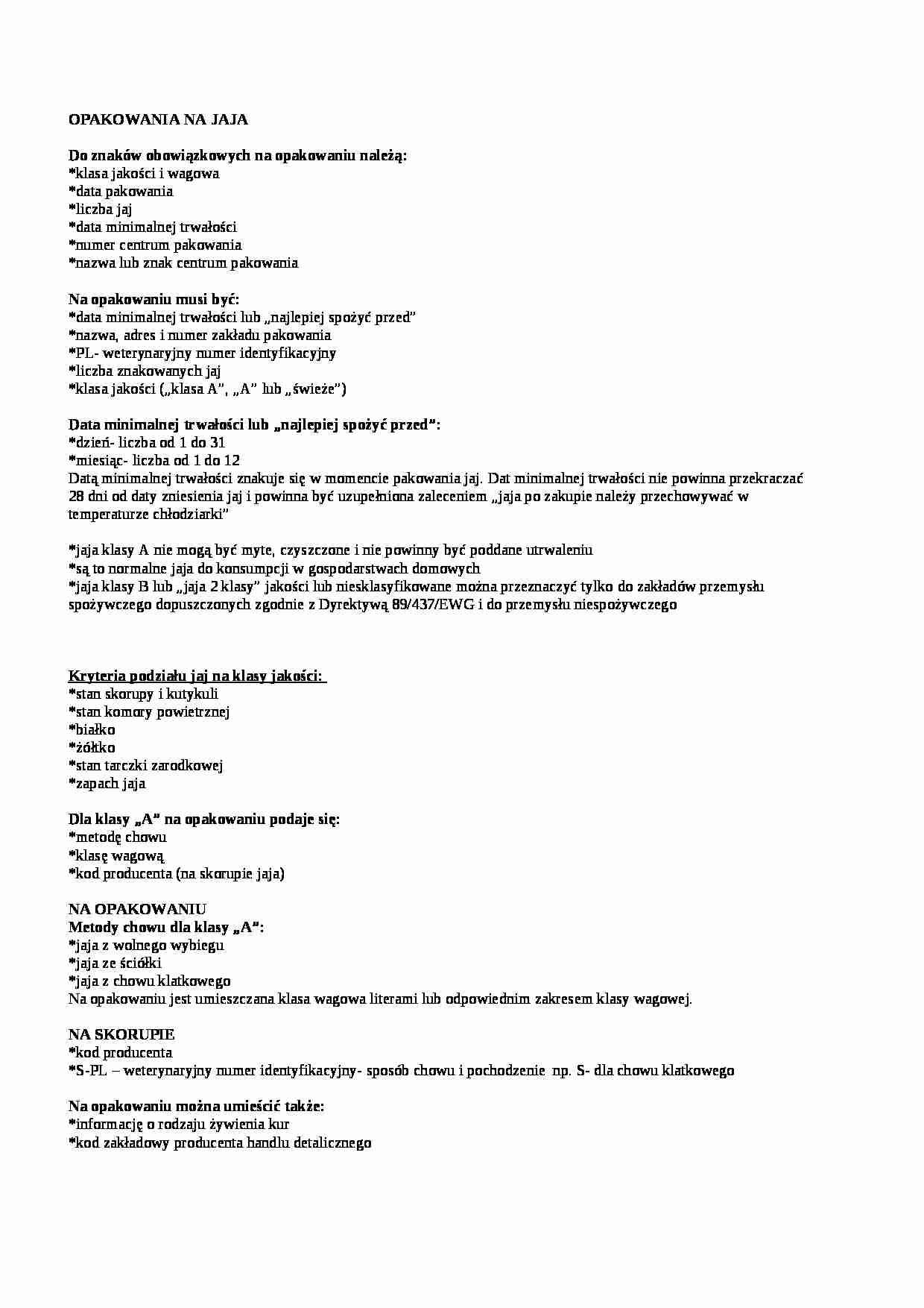 Wykład - opakowania na jaja, sem IV - strona 1