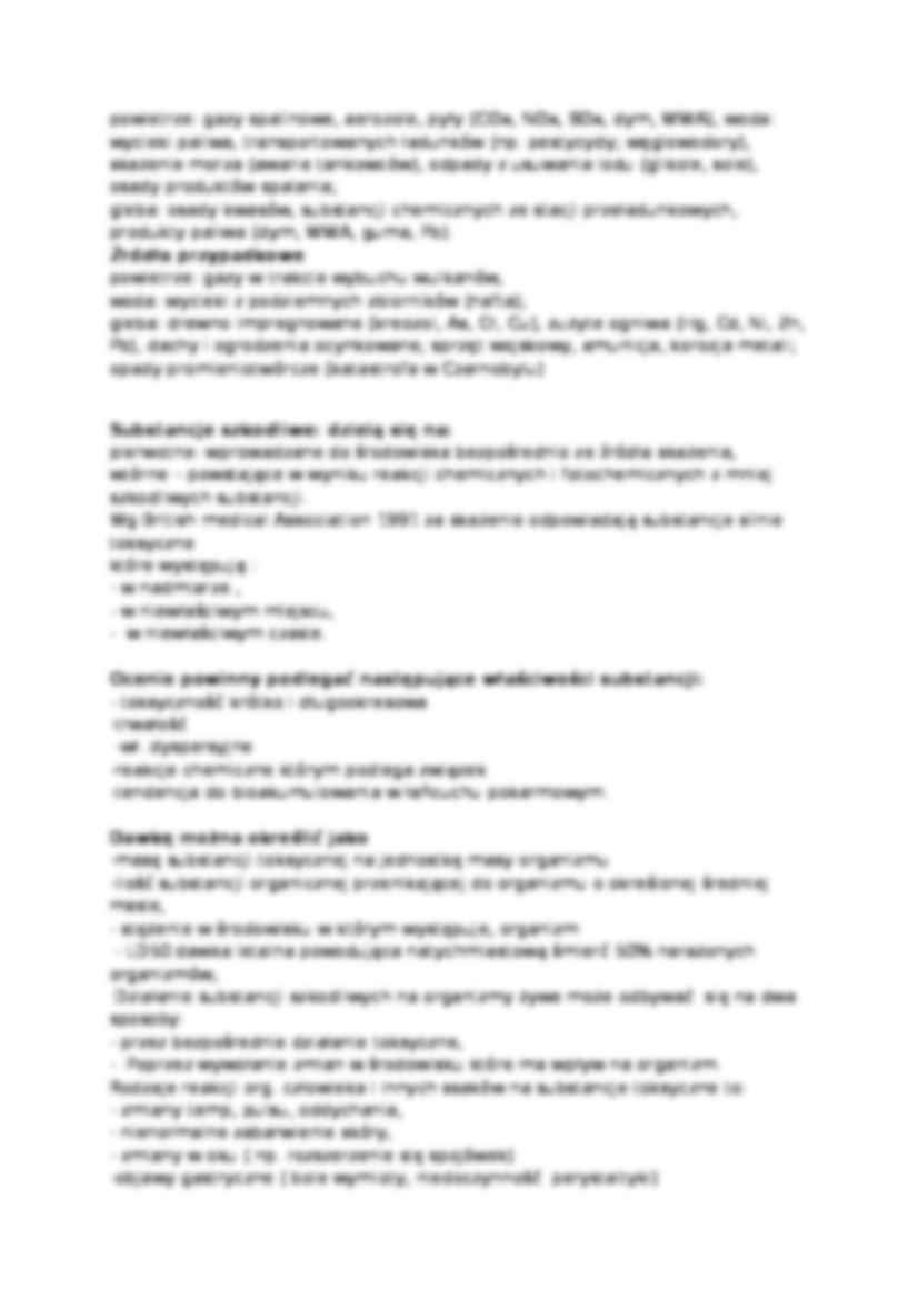 Źródła substancji szkodliwych, sem VI - strona 2