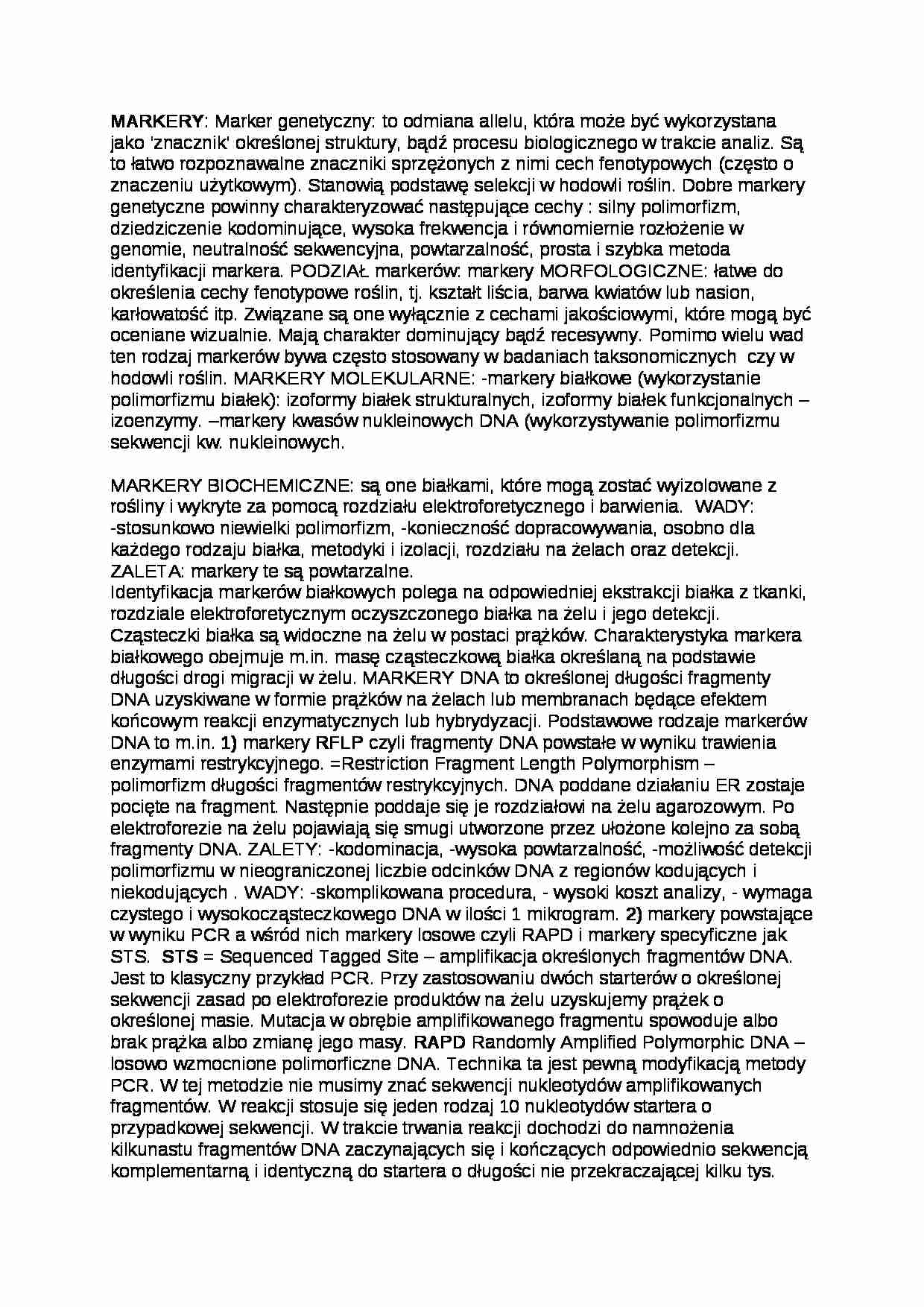 Markery, sem VI - strona 1