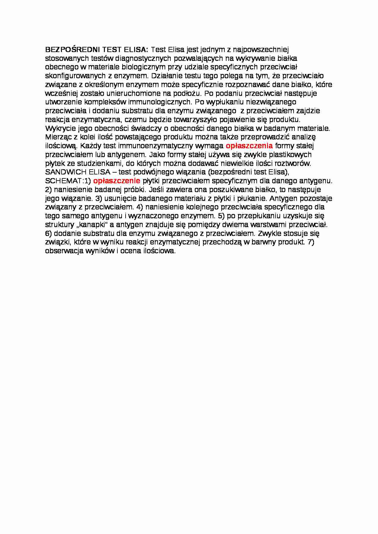 Bezpośredni test elisa, sem VI - strona 1