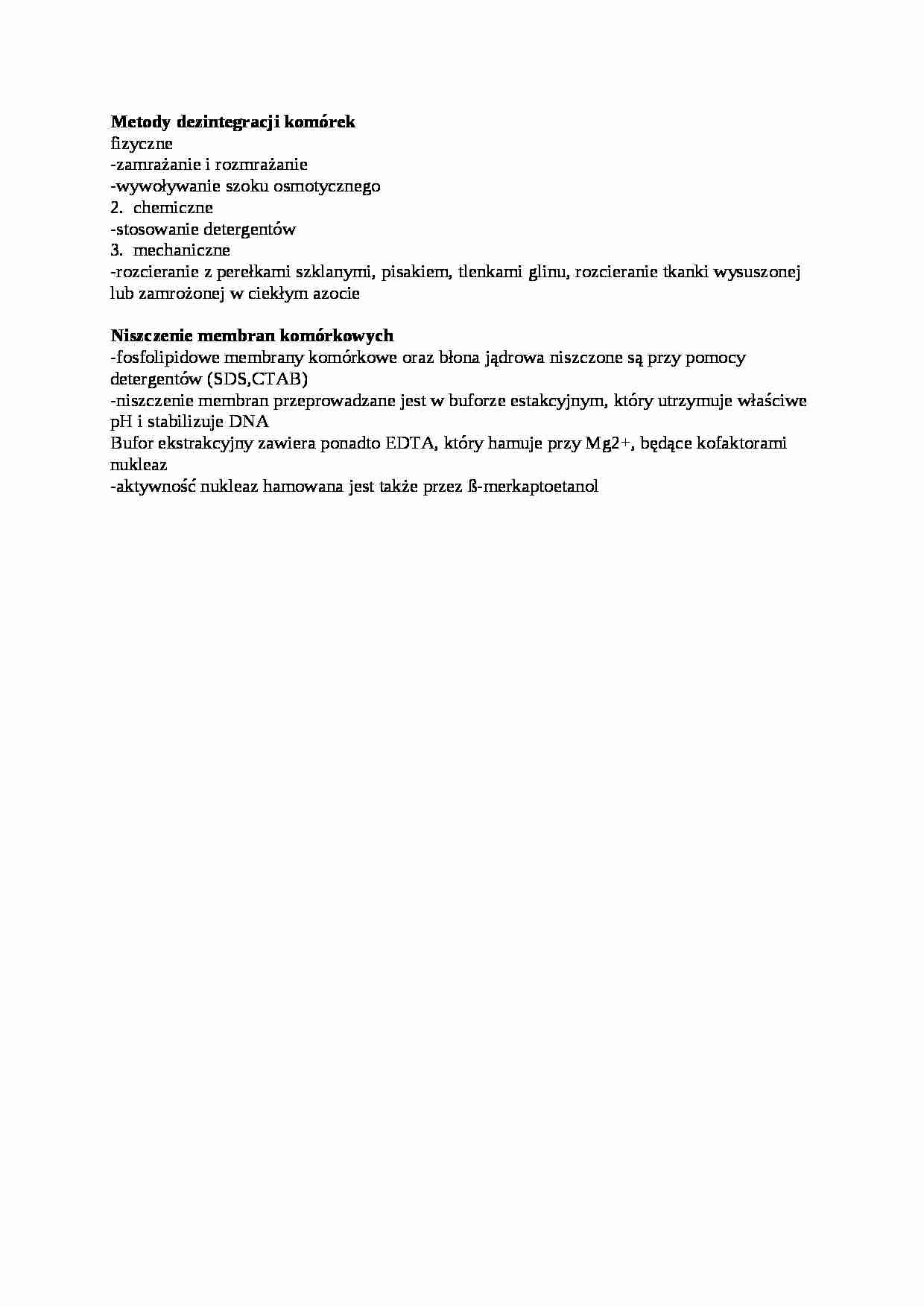 Metody dezintegracji komórki, sem 5 - strona 1