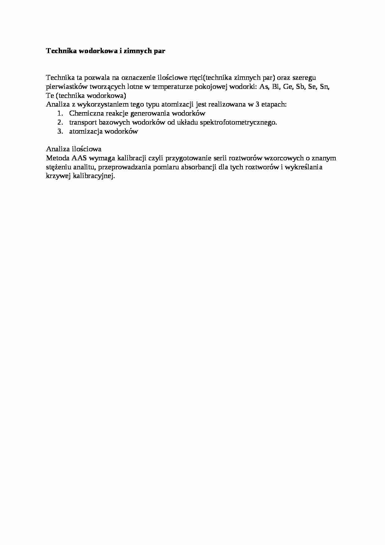 Technika wodorkowa i  zimnych par, sem V - strona 1