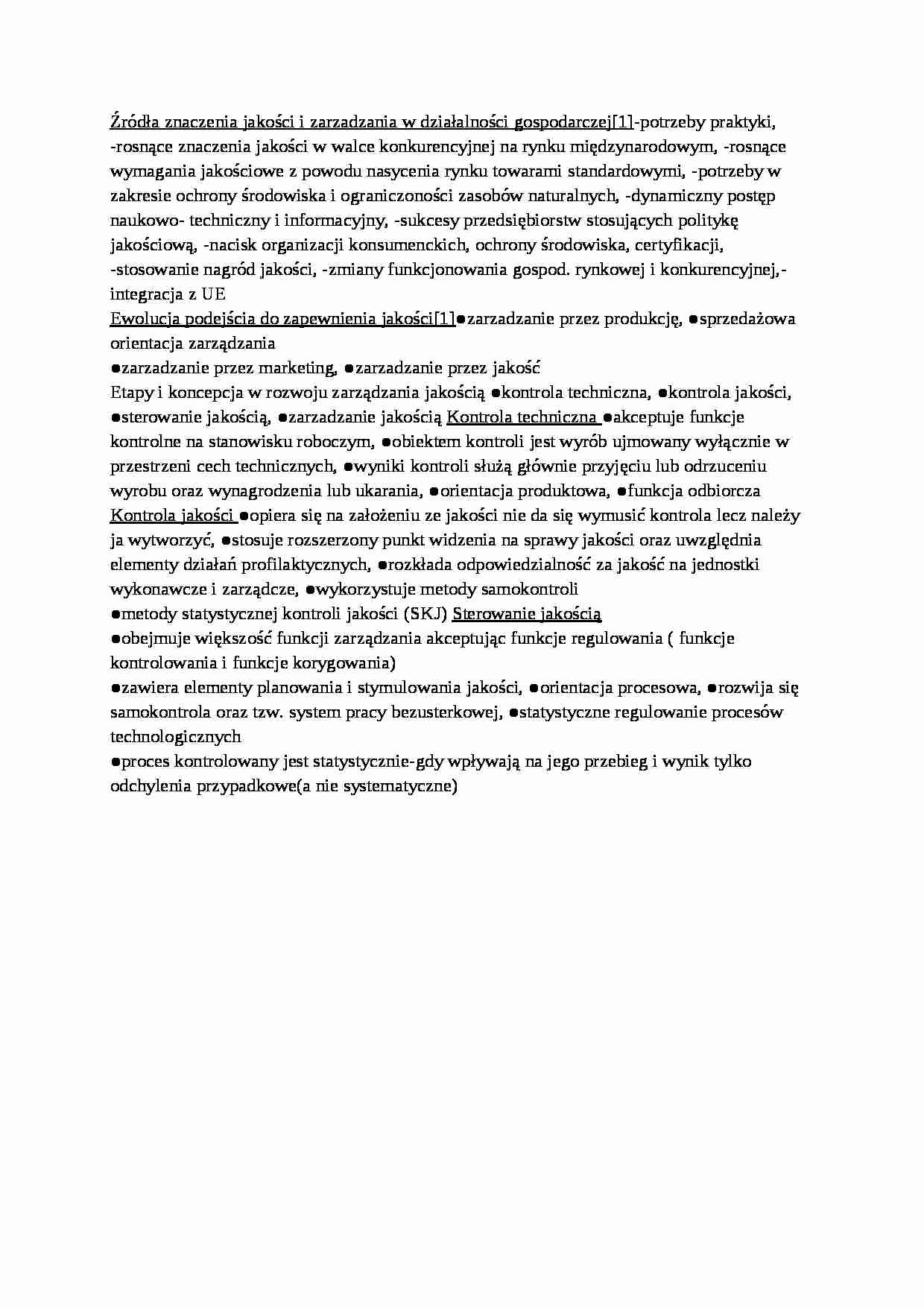 Źródło znaczenia jakością, sem 6 - strona 1