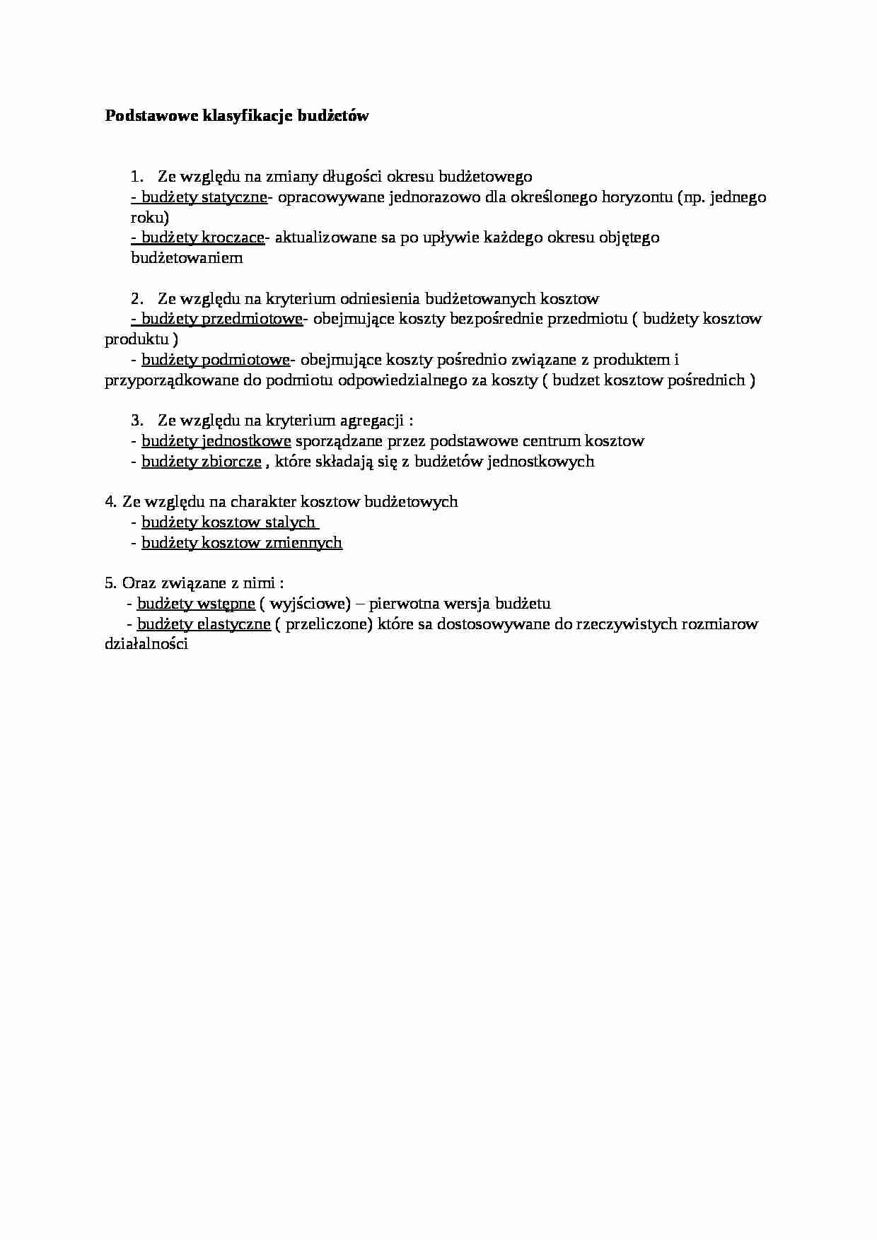Podstawowe klasyfikacje budżetów, sem IV - strona 1