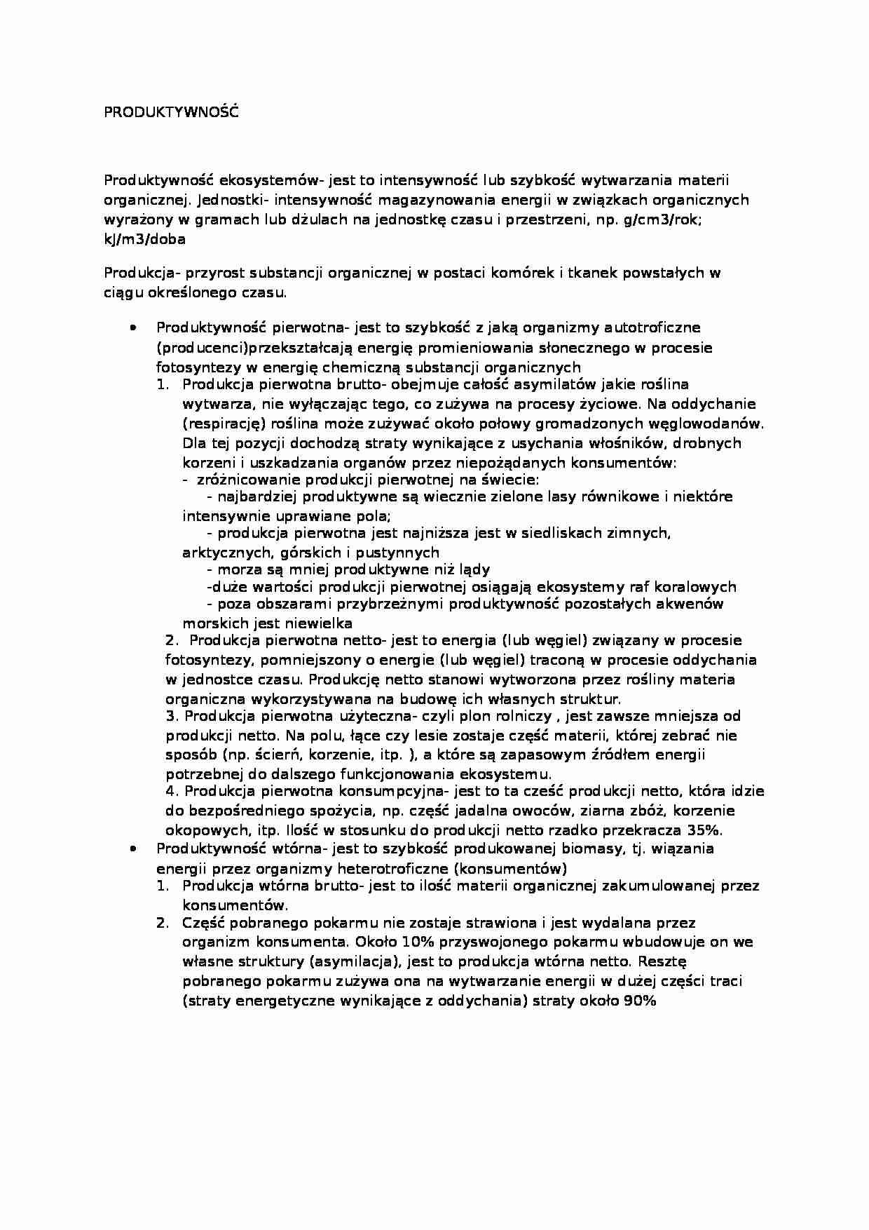 Produktywność, sem V - strona 1