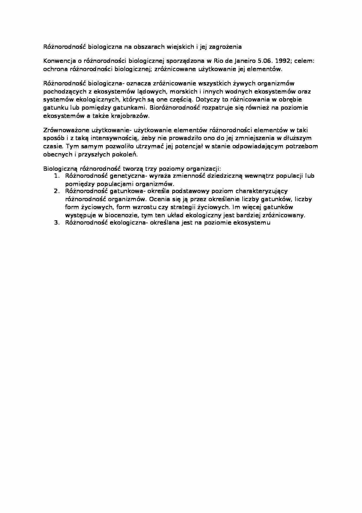 Różnorodność biologiczna na obszarach wielskich, sem V - strona 1