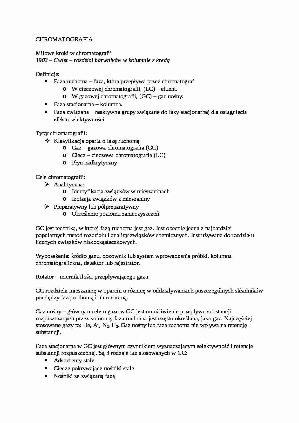 Chromatografia, sem VI - strona 1