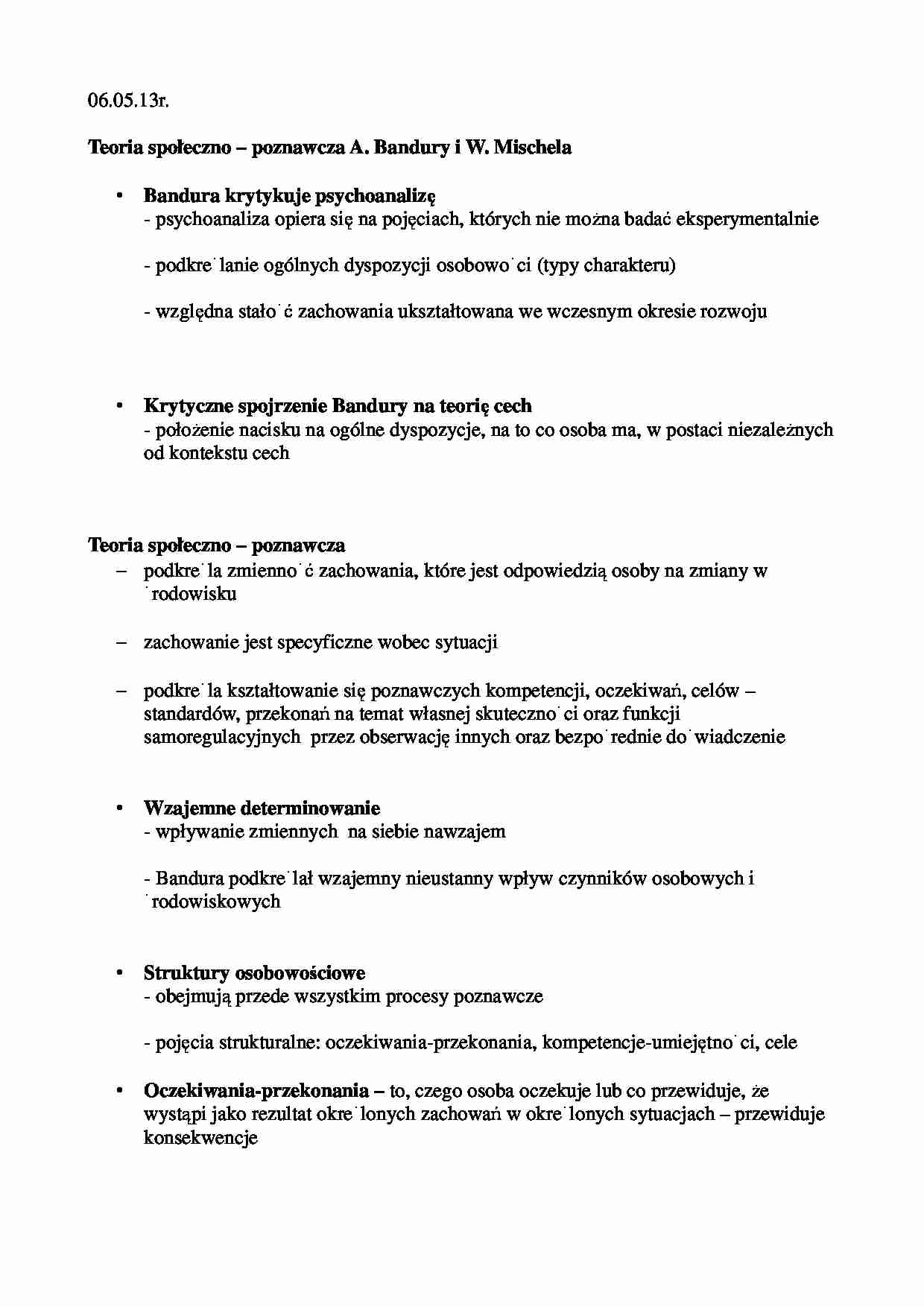 Teorie osobowości - ćwiczenia - strona 1