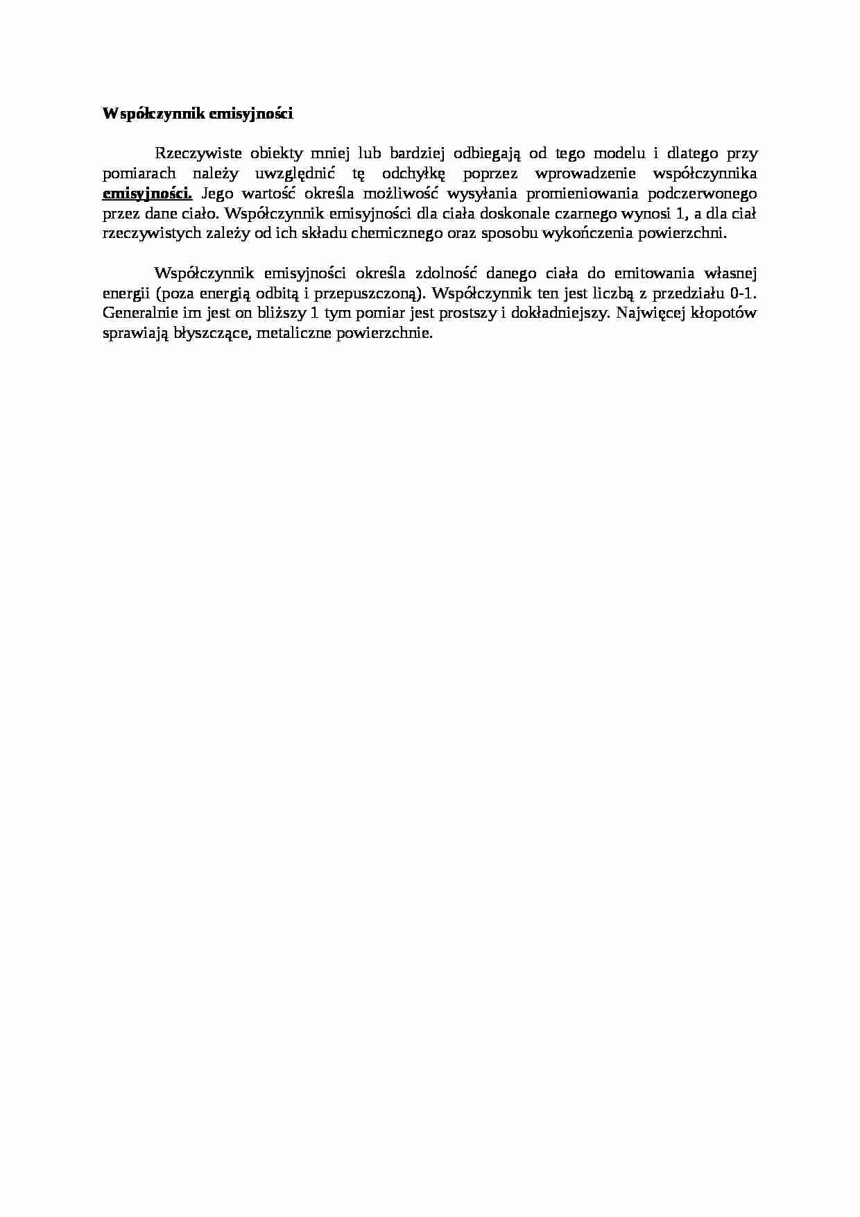 Współczynnik emisyjności - omówienie - strona 1