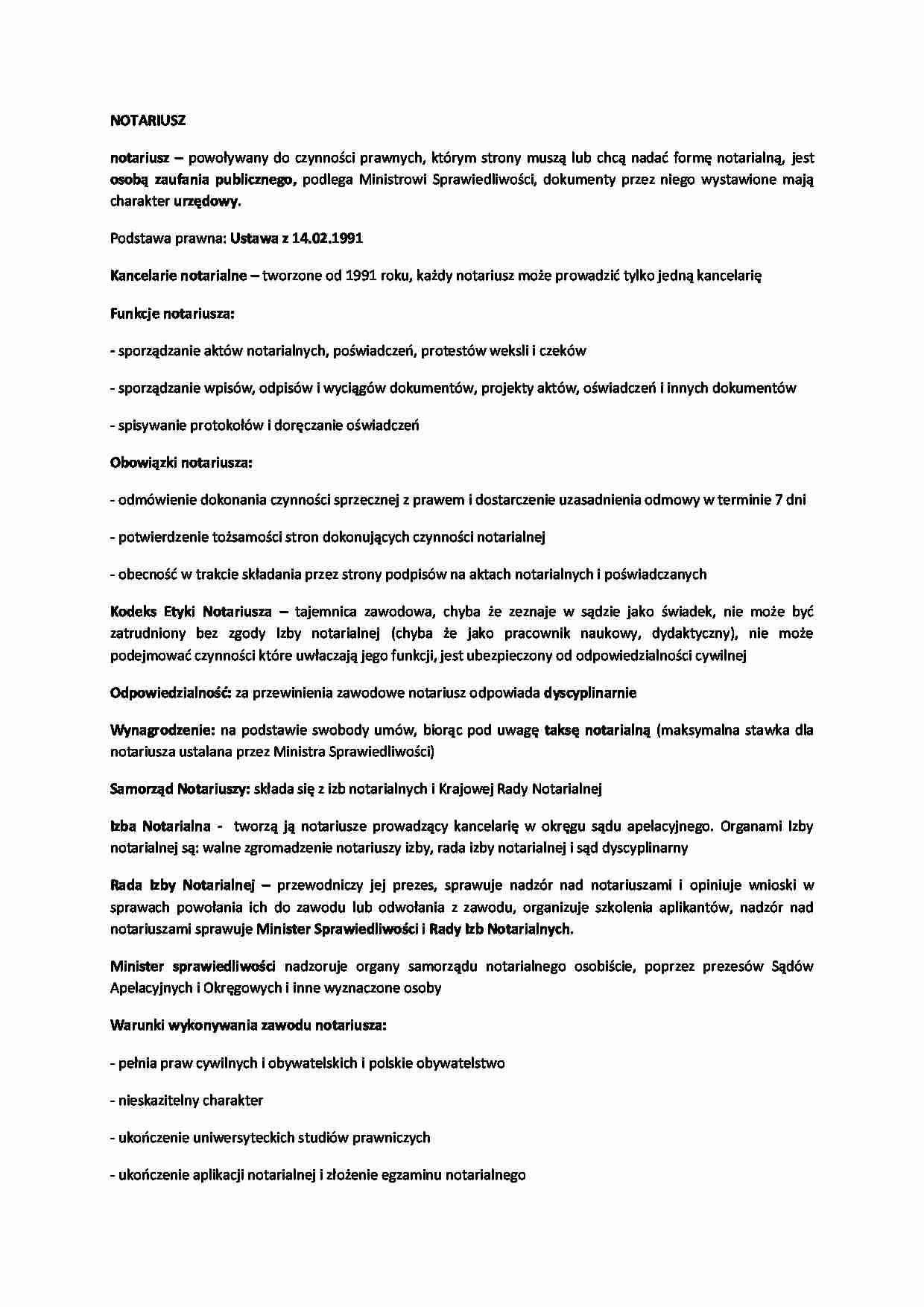 Notariusz - omówienie - strona 1