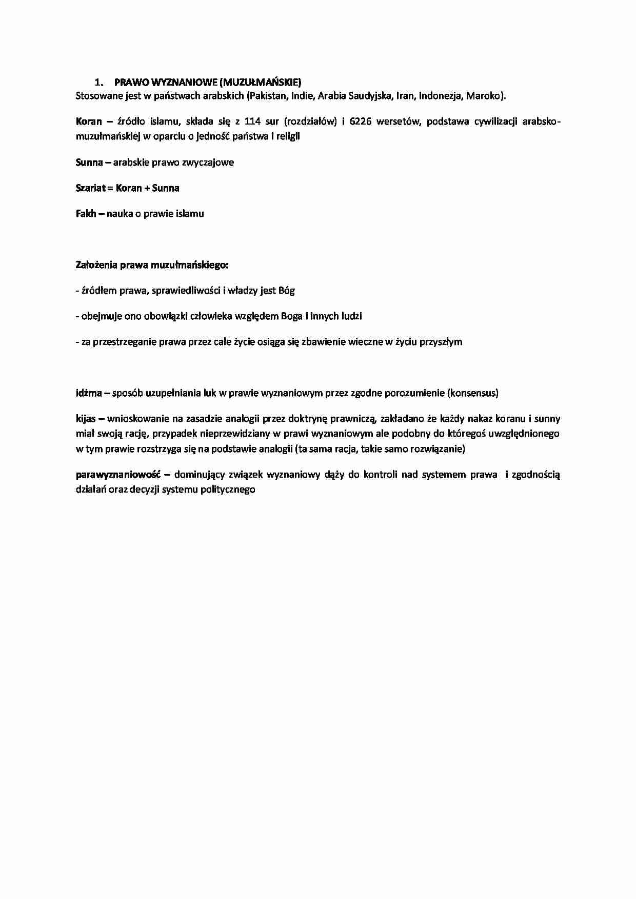 Prawo wyznaniowe - omówienie - strona 1