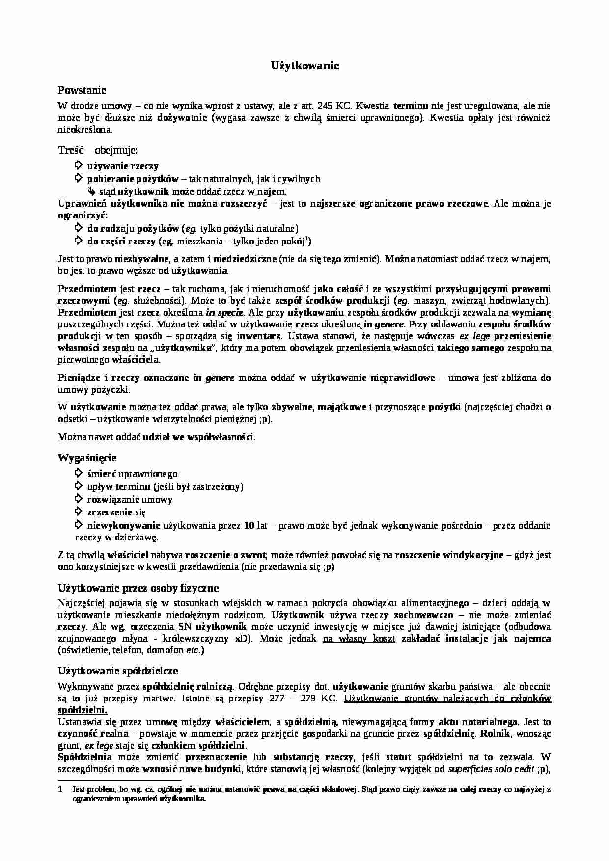 Użytkowanie - omówienie  - strona 1