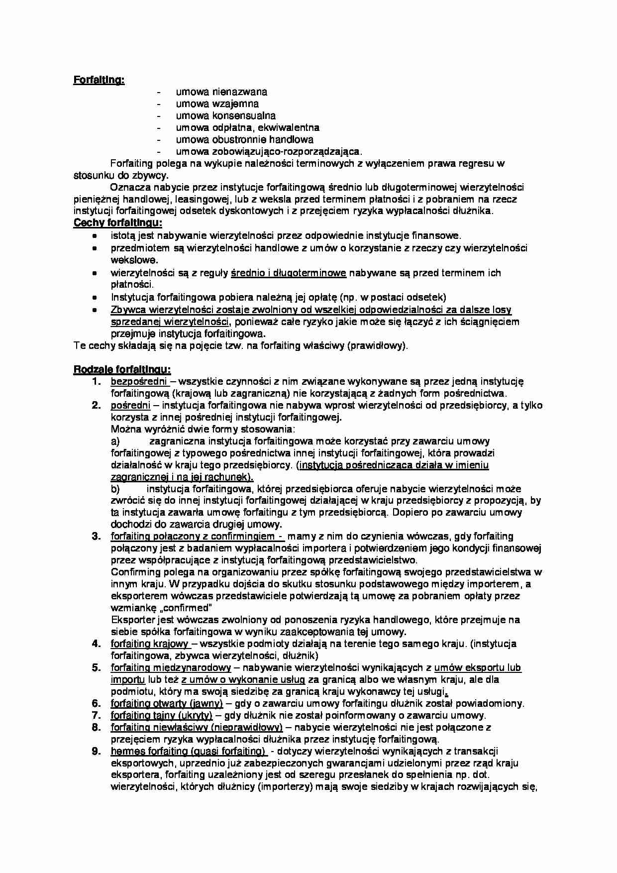 Forfaiting - omówienie(II sem) - strona 1