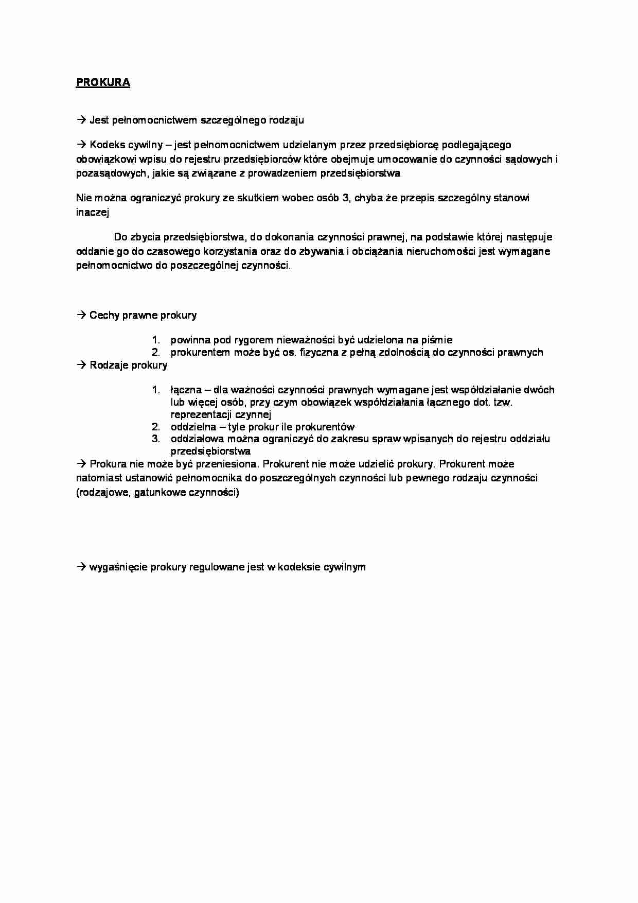 Prokura - omówienie - strona 1
