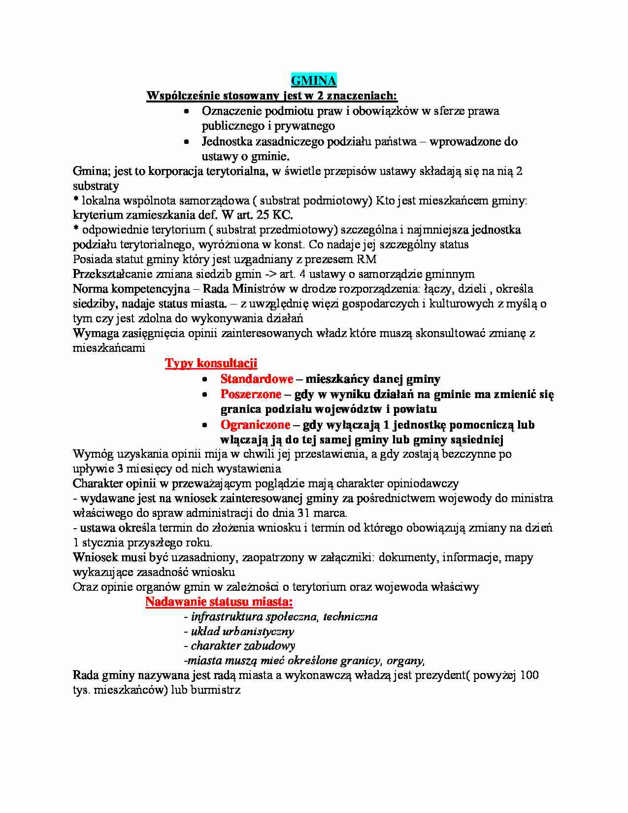 Gmina - omówienie (II sem) - strona 1