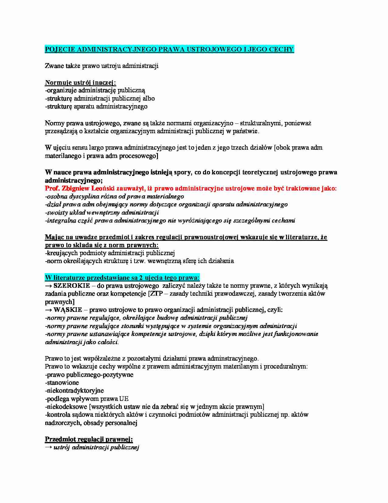 Prawo ustrojowe - omówienie(I sem) - strona 1