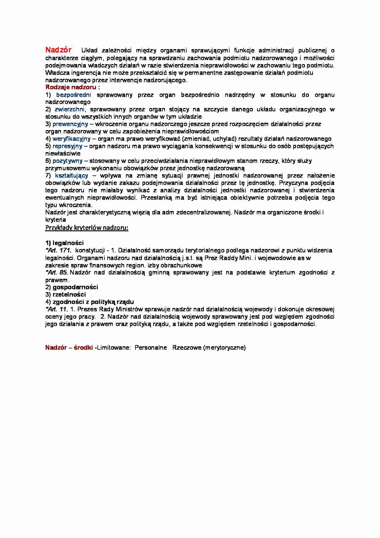 Nadzór - omówienie - strona 1