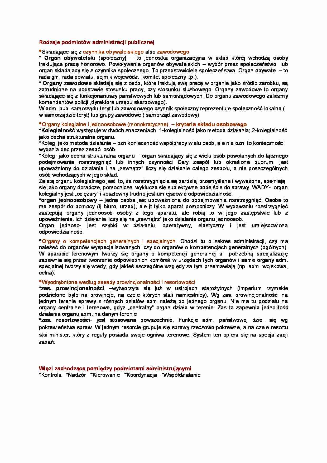 Podmioty administracji - omówienie - strona 1