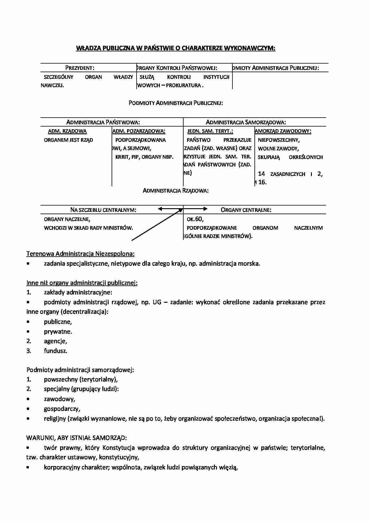 Władza wykonawcza - omówienie - strona 1