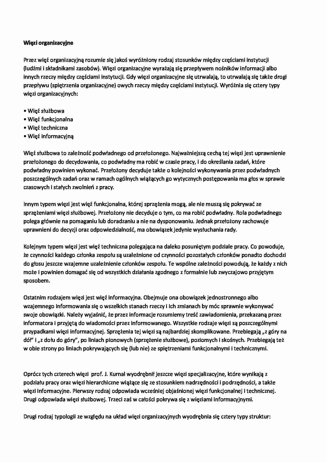 Więzi organizacyjne - omówienie - strona 1