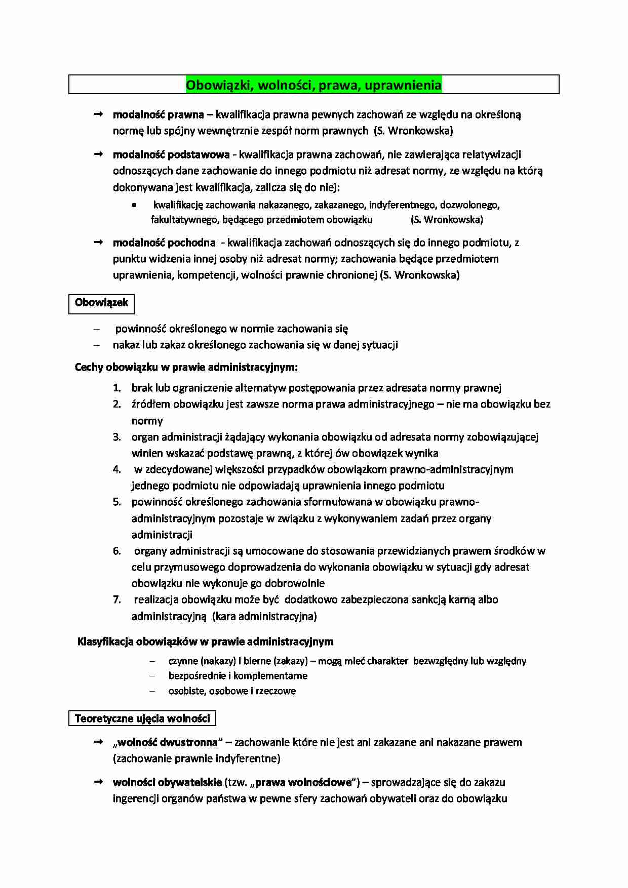 Obowiązki, uprawnienia - omówienie (I sem) - strona 1