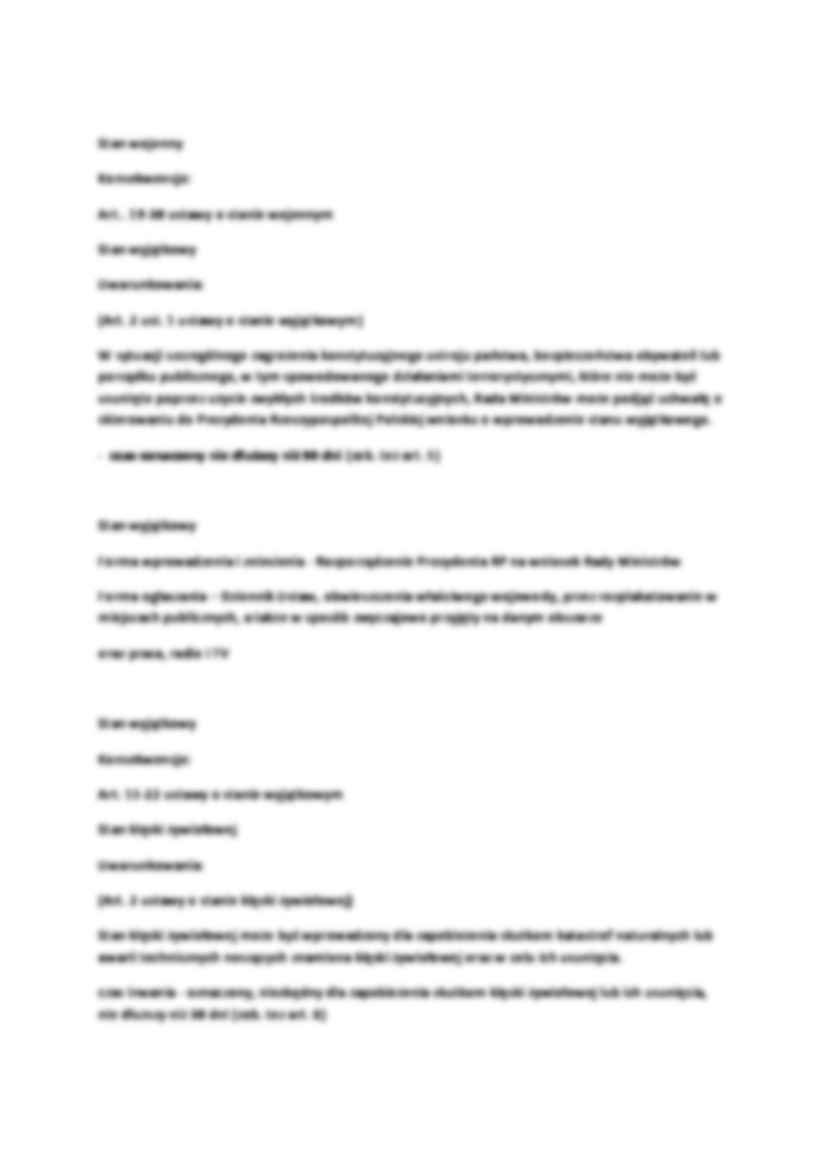 Stany nadzwyczajne - omówienie (II sem) - strona 2