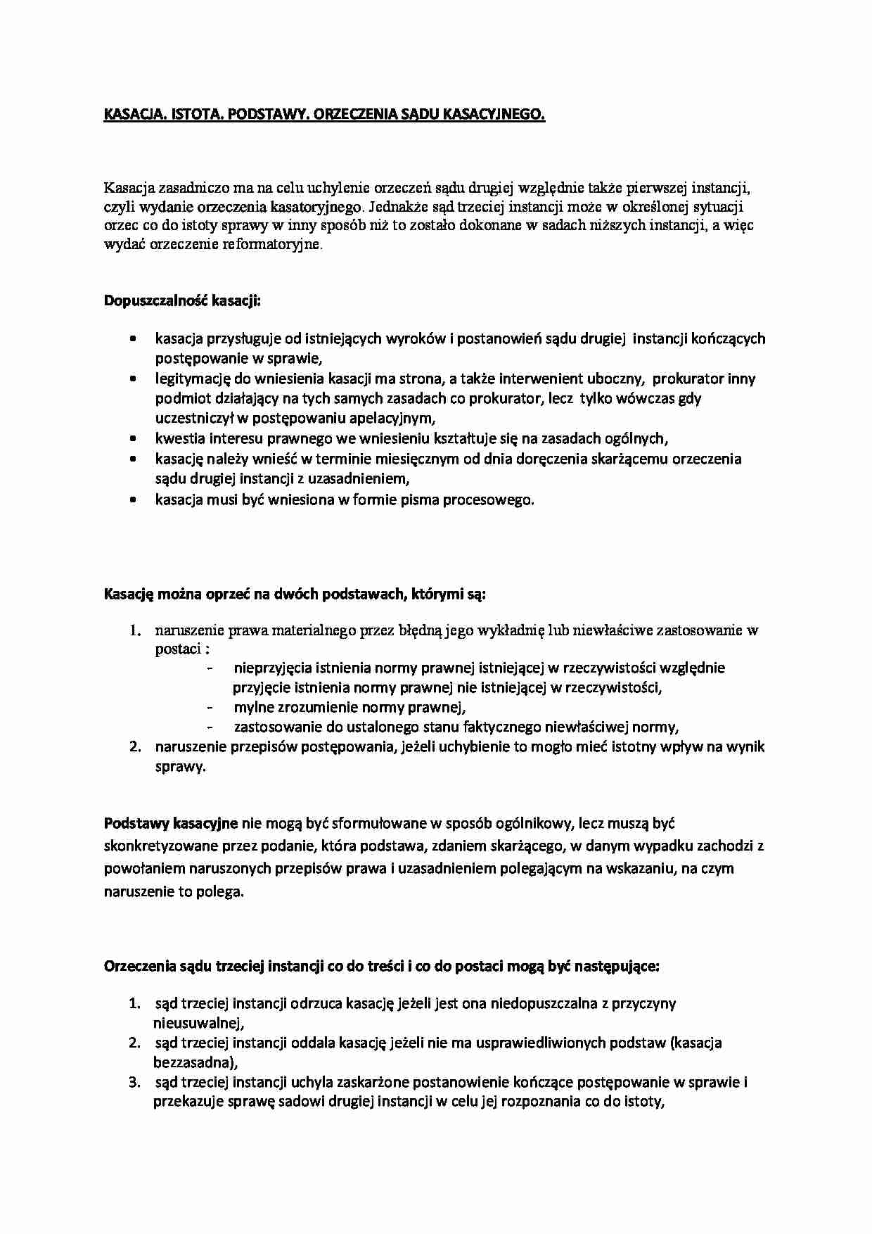 kasacja - omówienie - strona 1