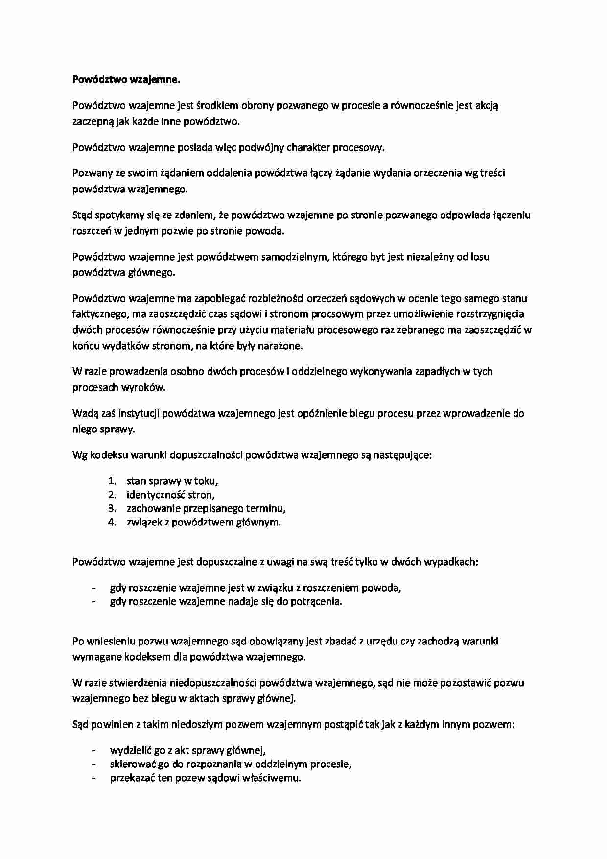 Powództwo wzajemne - omówienie - strona 1